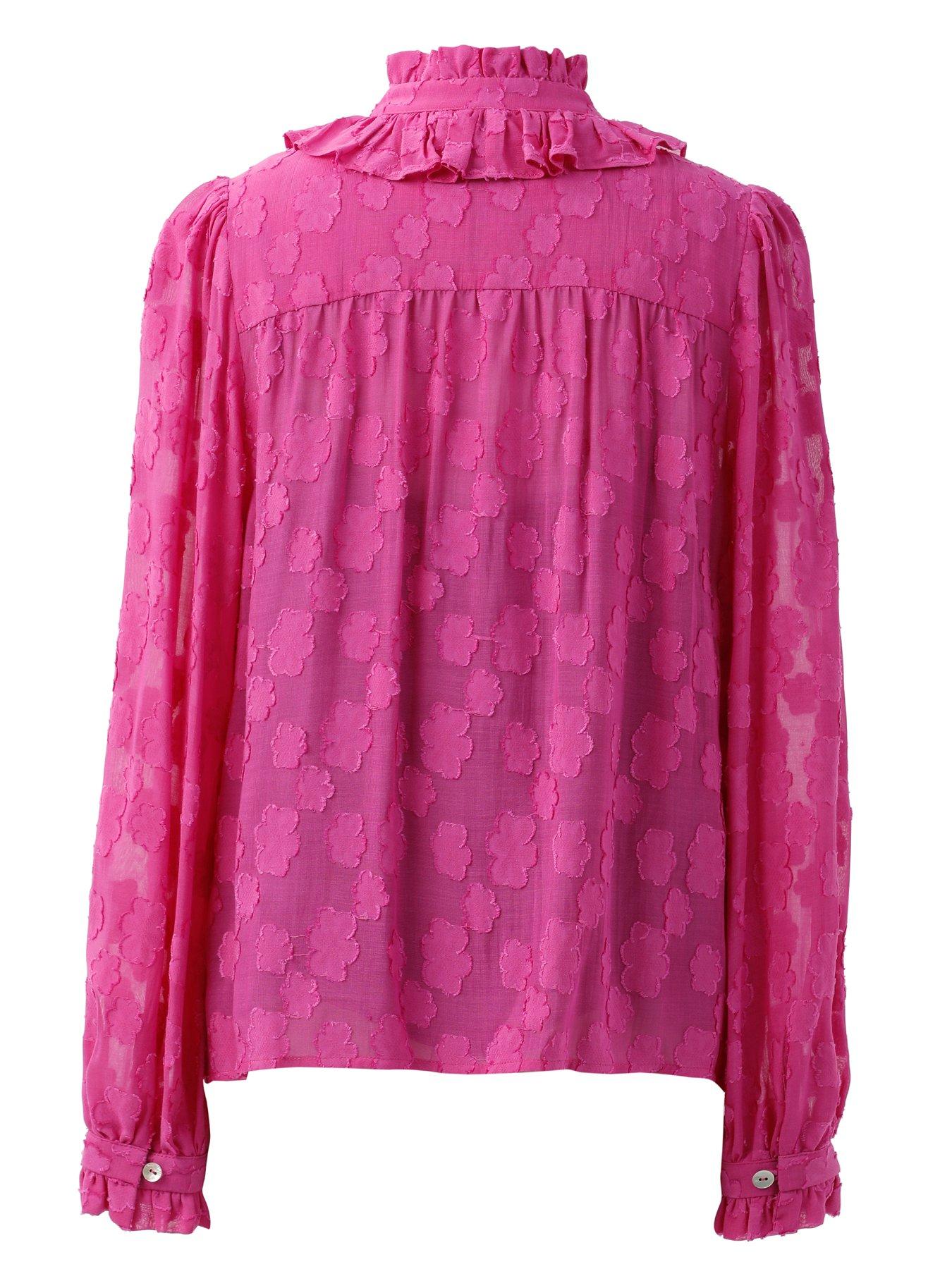 Image 2 of 5 of Emily Lovelock Jacquard Blouse - Pink