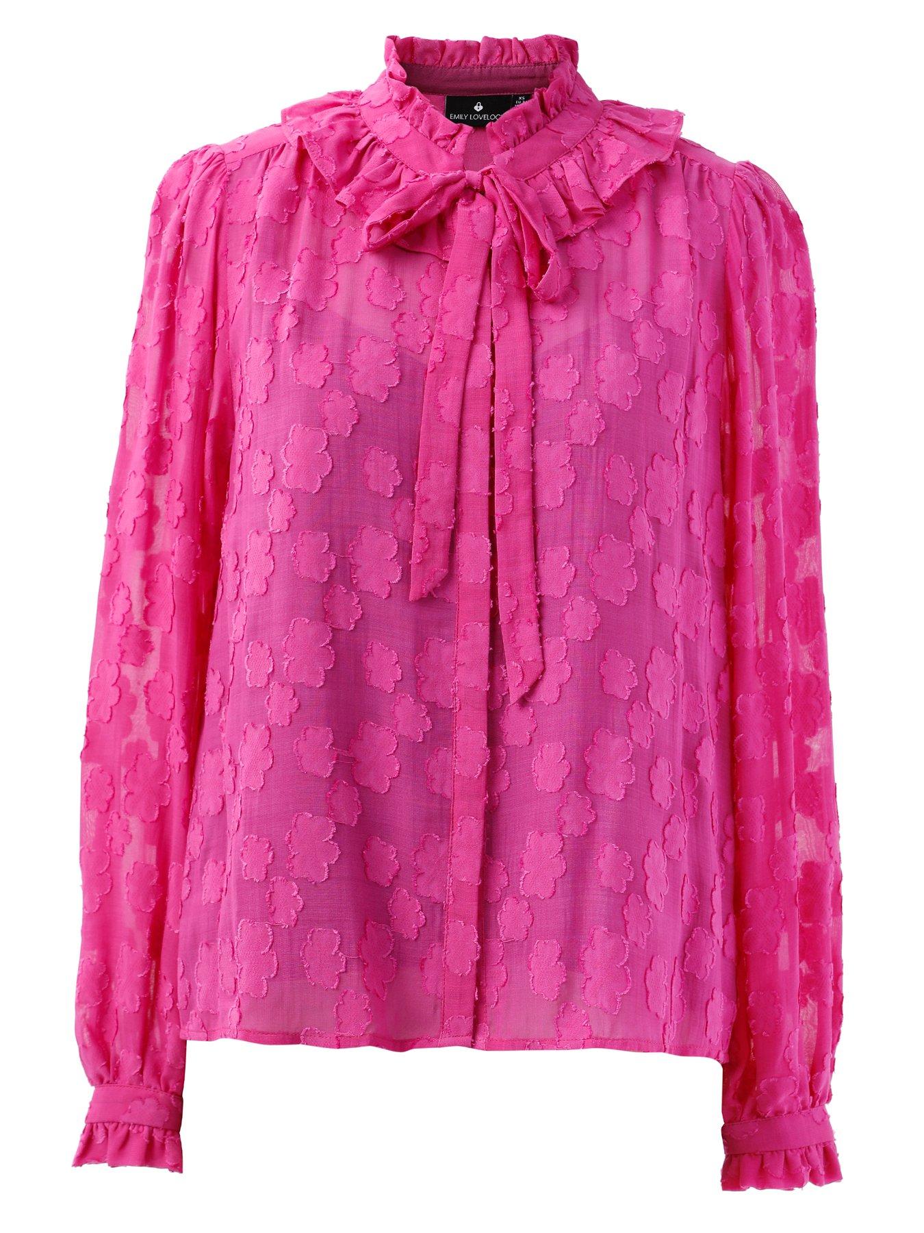 Image 4 of 5 of Emily Lovelock Jacquard Blouse - Pink