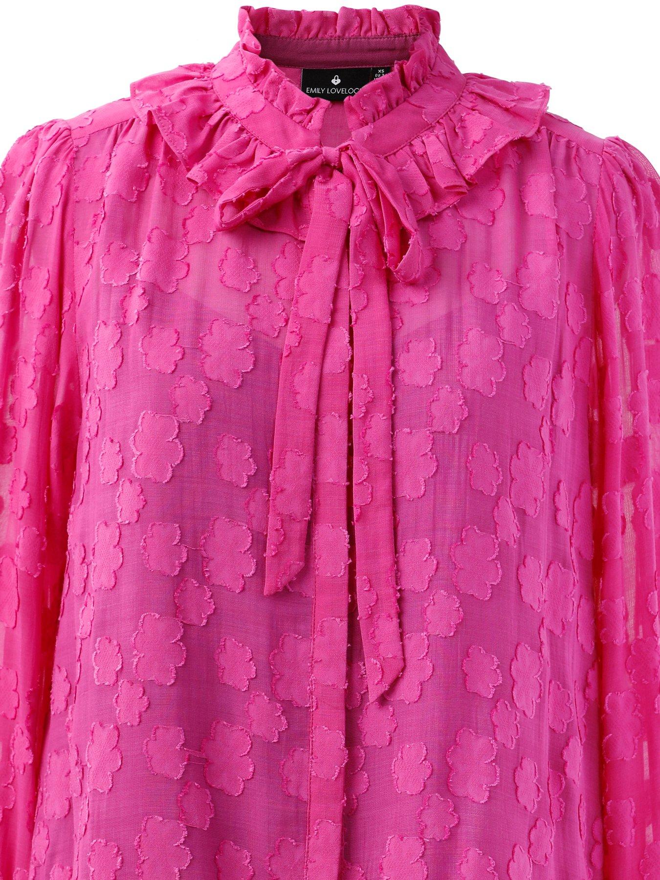 Image 5 of 5 of Emily Lovelock Jacquard Blouse - Pink