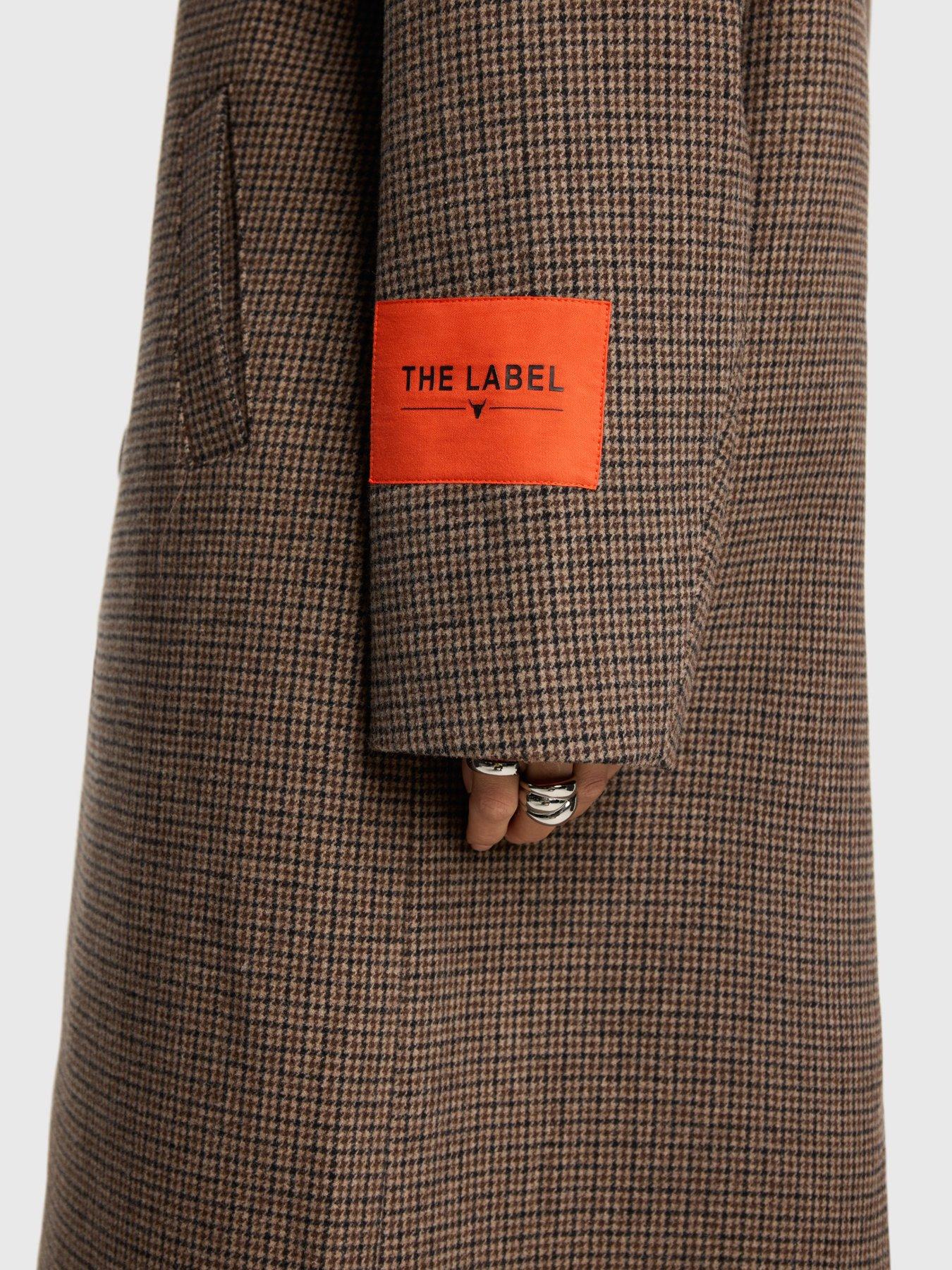 Image 4 of 6 of Alix the Label Checked Coat - Brown