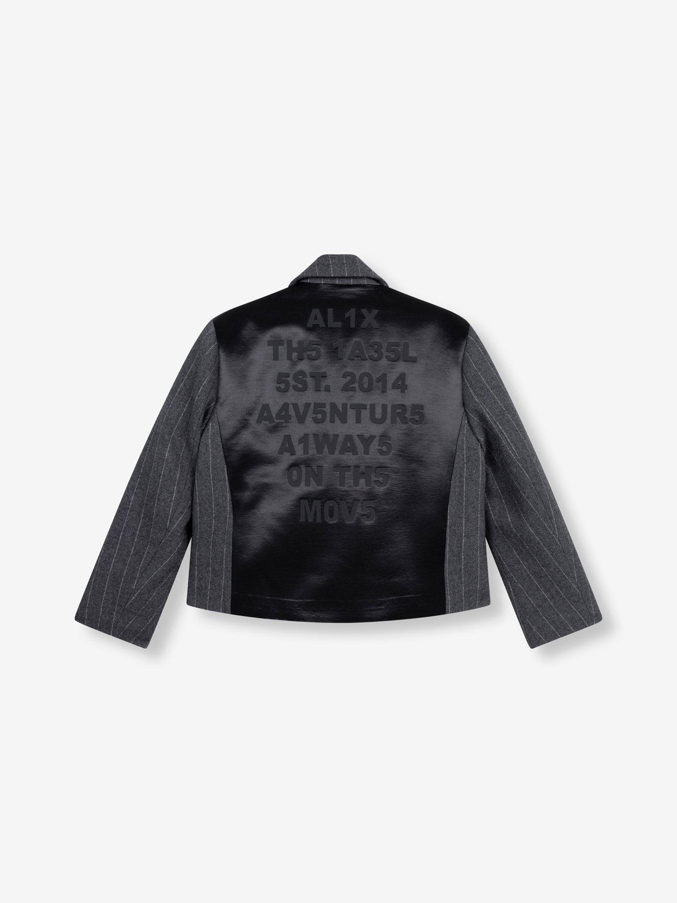  image of alix-the-label-striped-cropped-jacket-grey