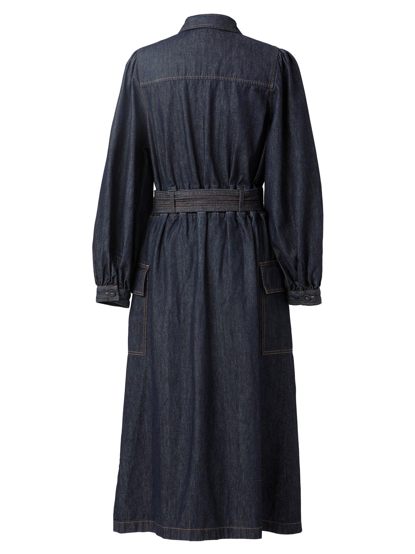 Image 2 of 5 of Emily Lovelock Denim Belted Maxi Dress
