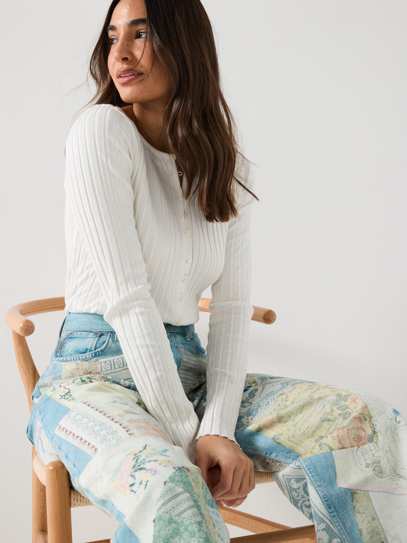 Image 5 of 6 of FREE PEOPLE Tilly Long Sleeve Knitted Top - Cream