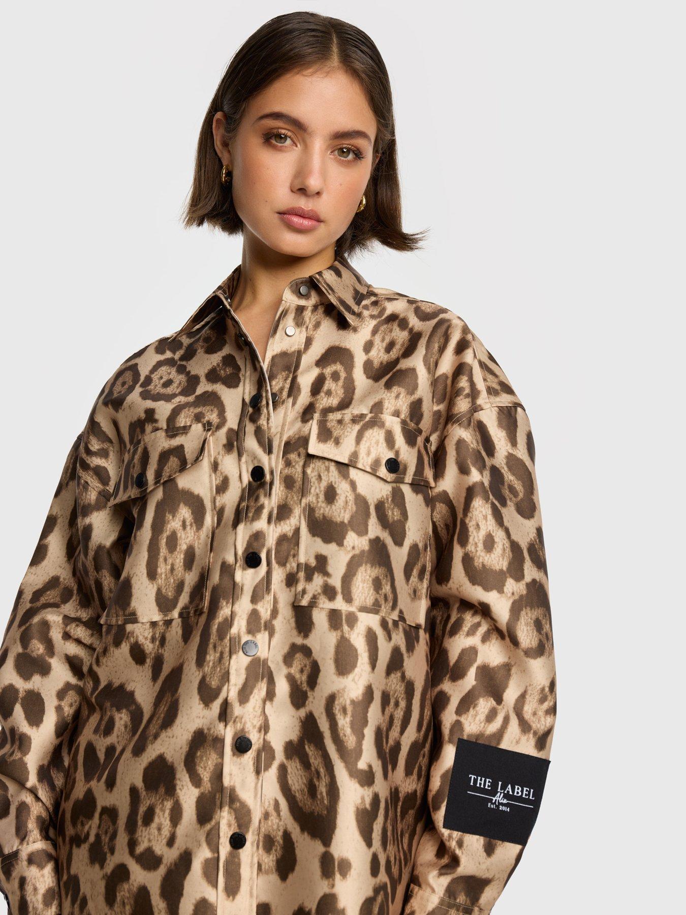 Alix the Label Jaguar Oversized Blouse - Brown