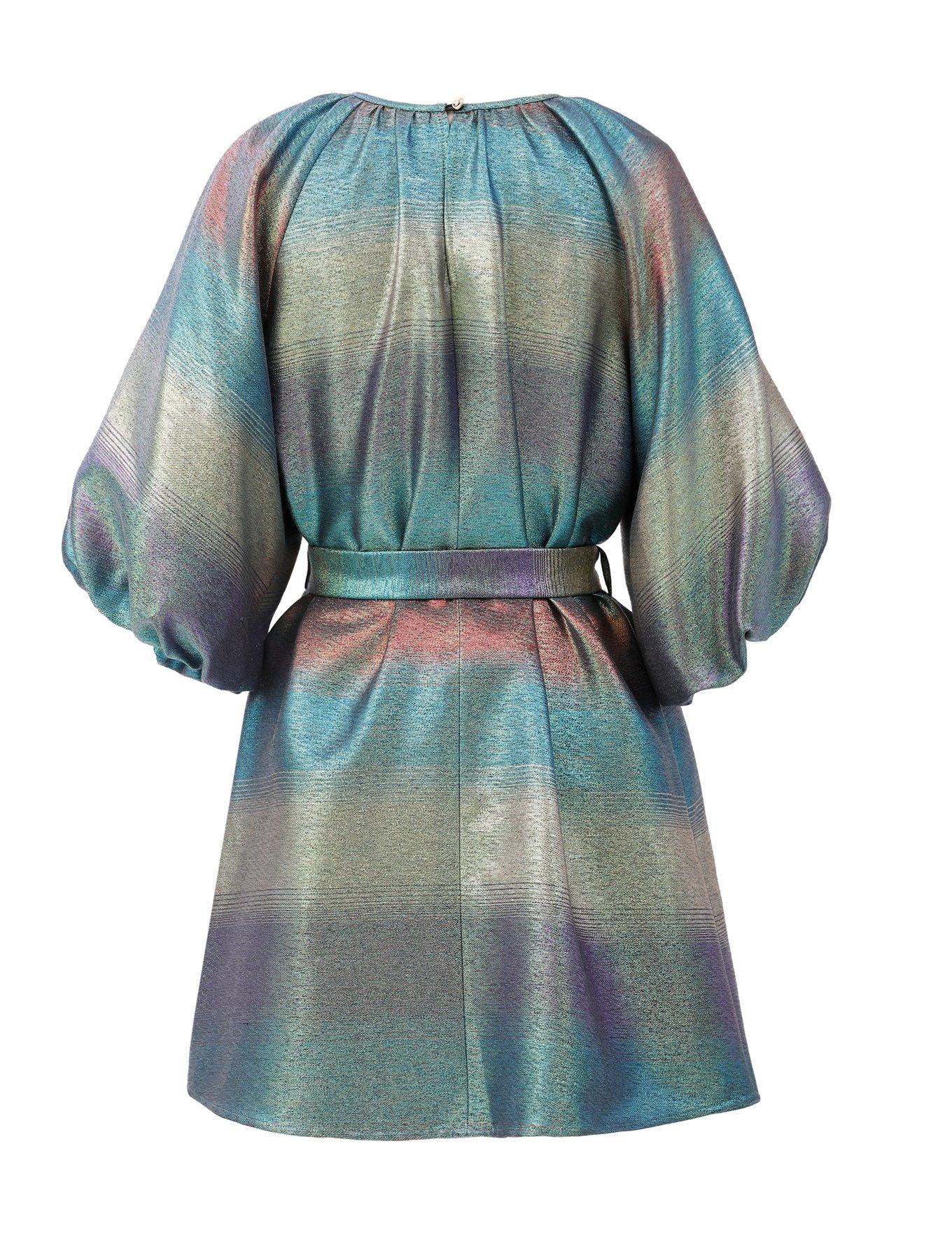 Image 2 of 6 of Emily Lovelock Jaquard Metallic Dress - Multi