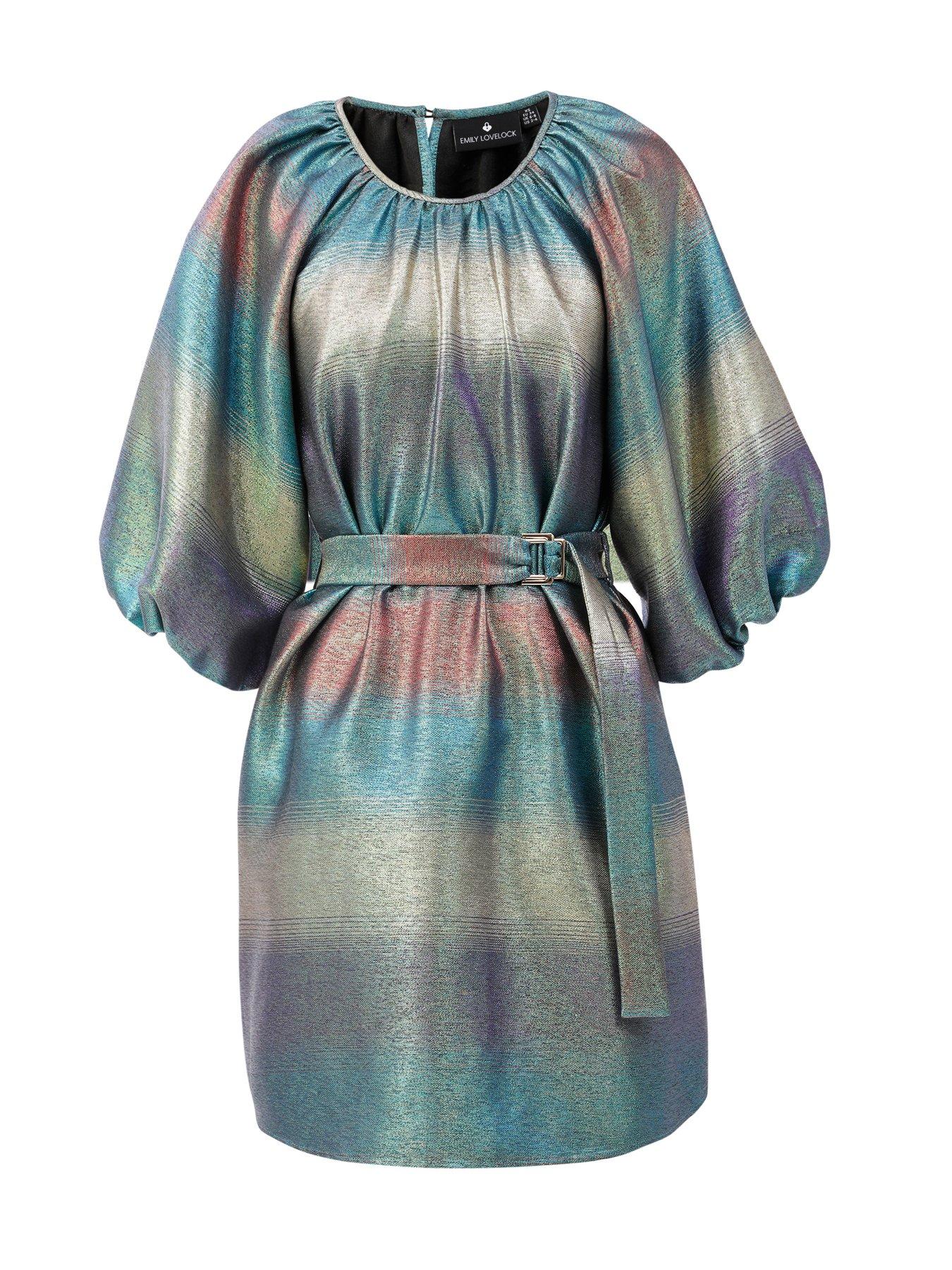 Image 5 of 6 of Emily Lovelock Jaquard Metallic Dress - Multi