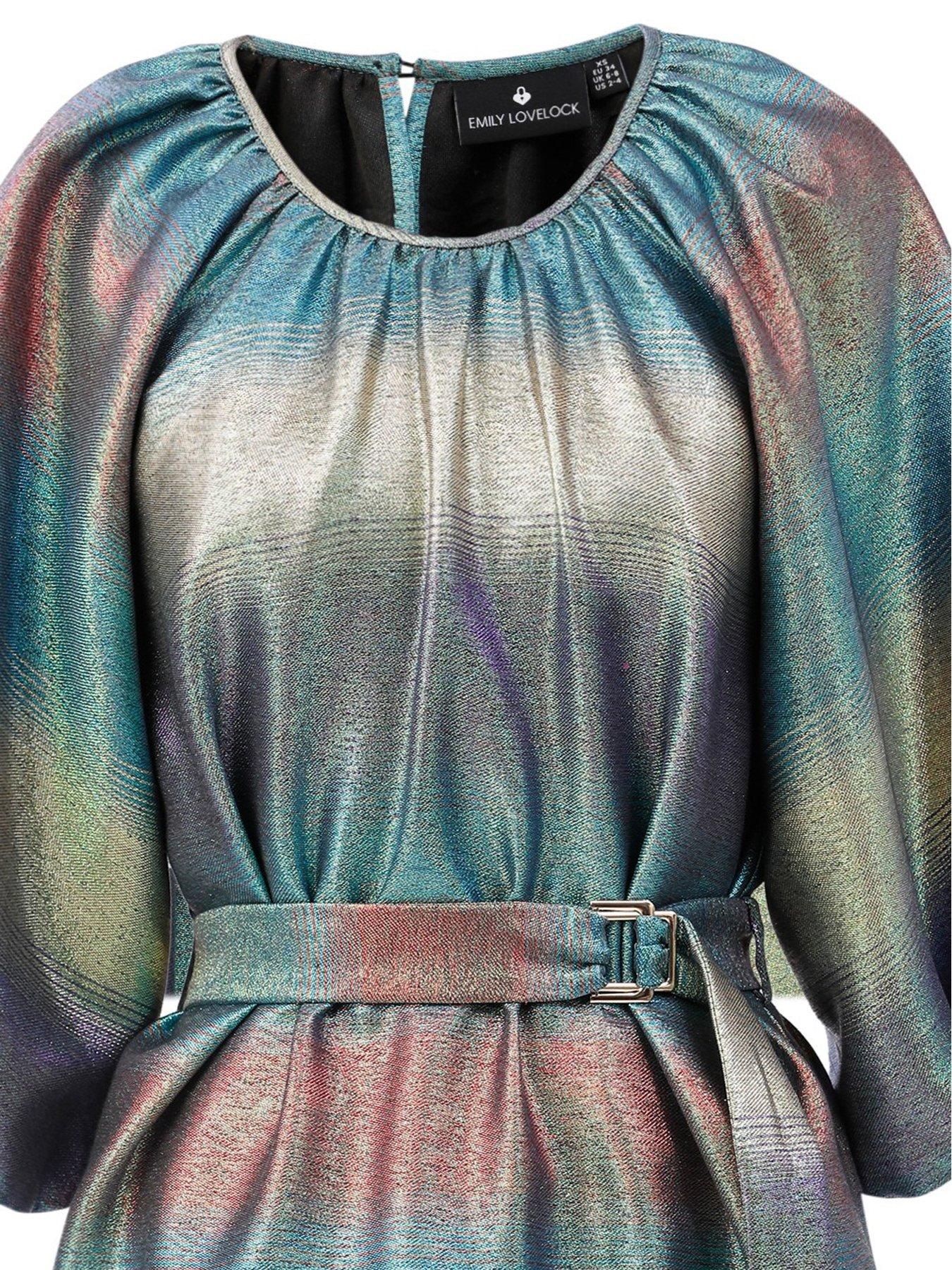 Image 6 of 6 of Emily Lovelock Jaquard Metallic Dress - Multi
