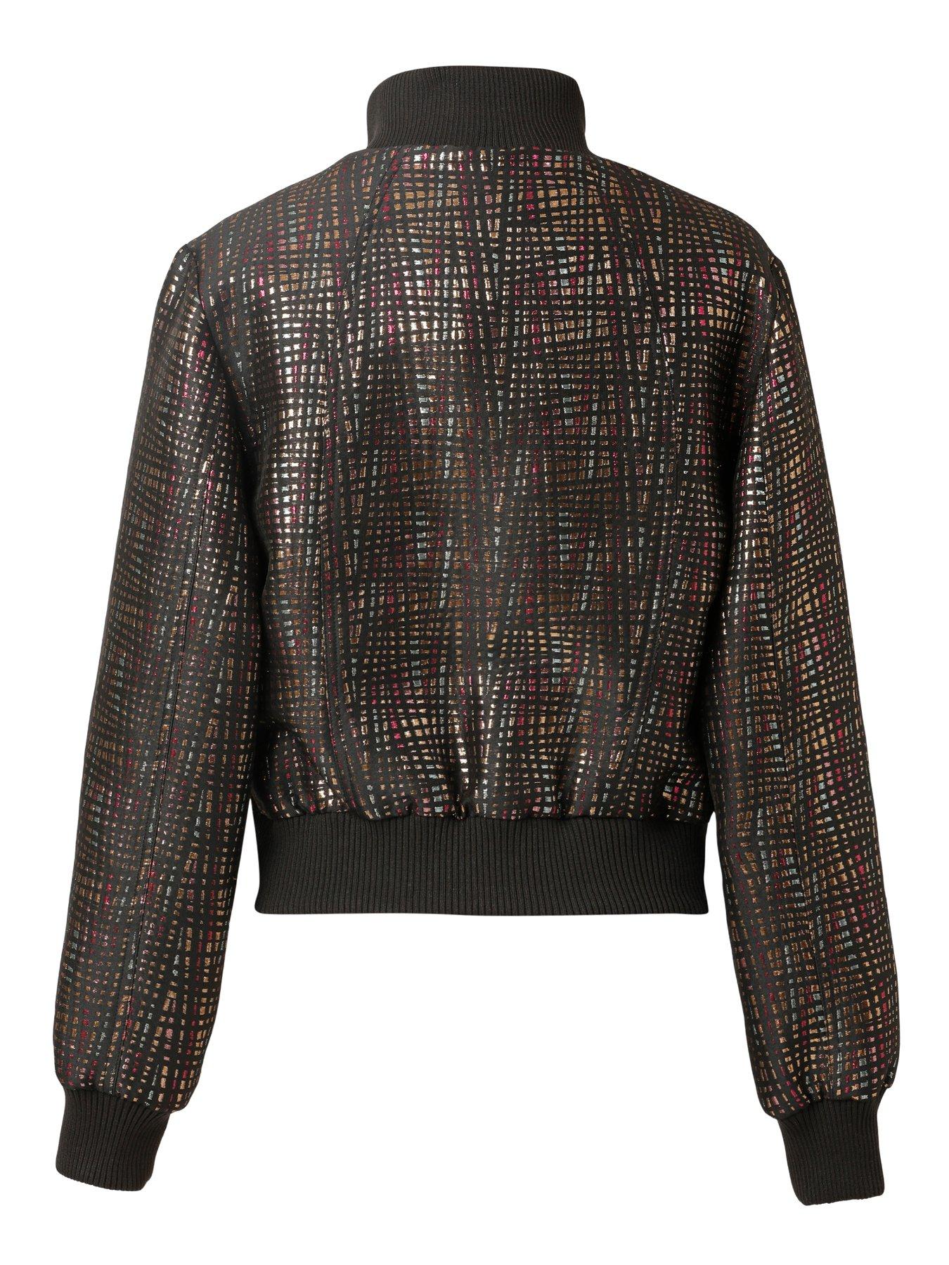 Image 2 of 5 of Emily Lovelock Jaquard Bomber Jacket - Black