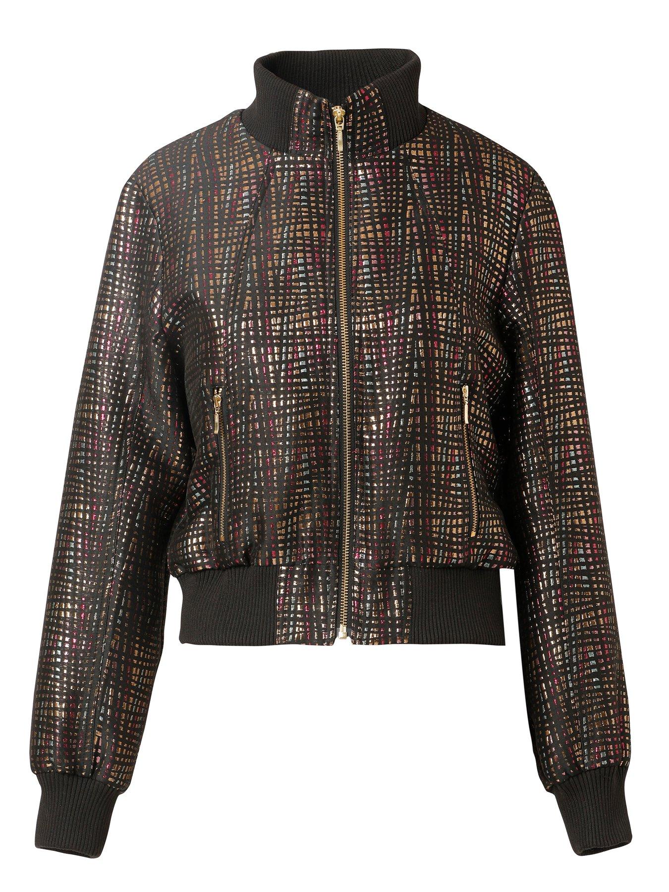 Image 4 of 5 of Emily Lovelock Jaquard Bomber Jacket - Black