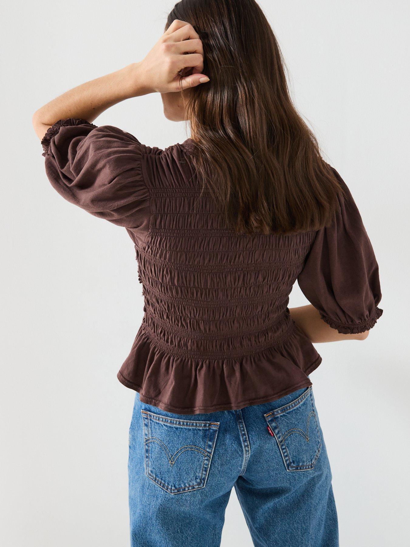 Image 2 of 6 of FREE PEOPLE Maxey Knit Top - Brown