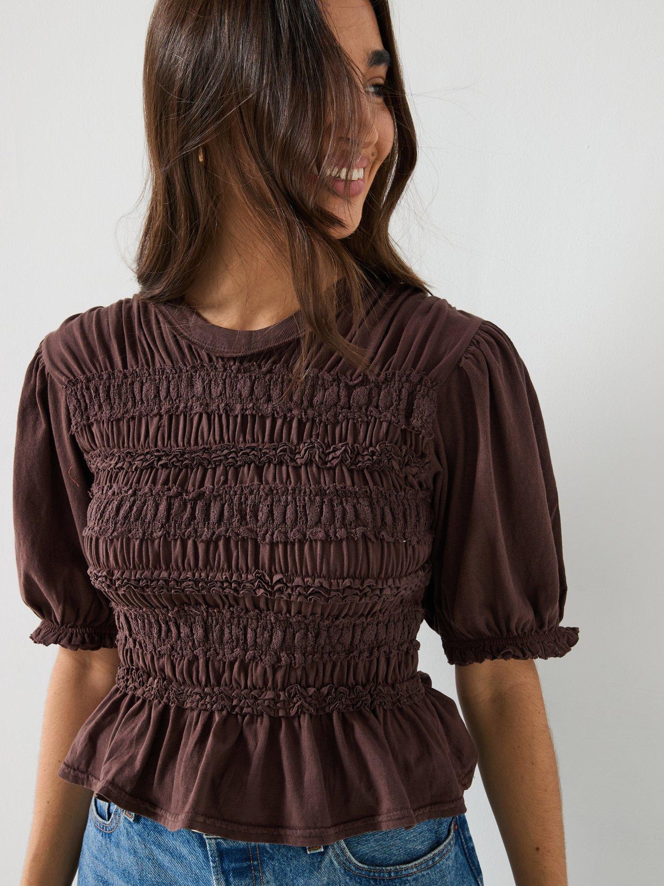 Image 6 of 6 of FREE PEOPLE Maxey Knit Top - Brown
