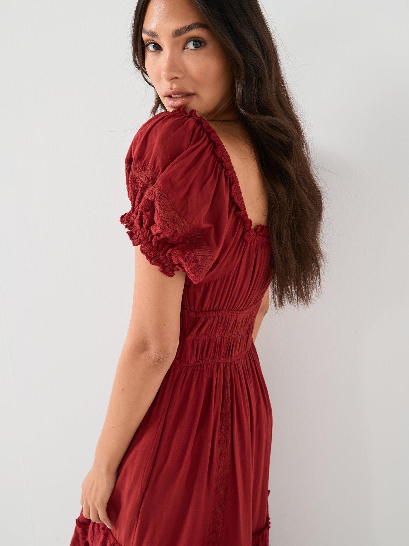  image of free-people-falling-sun-midi-dress-red