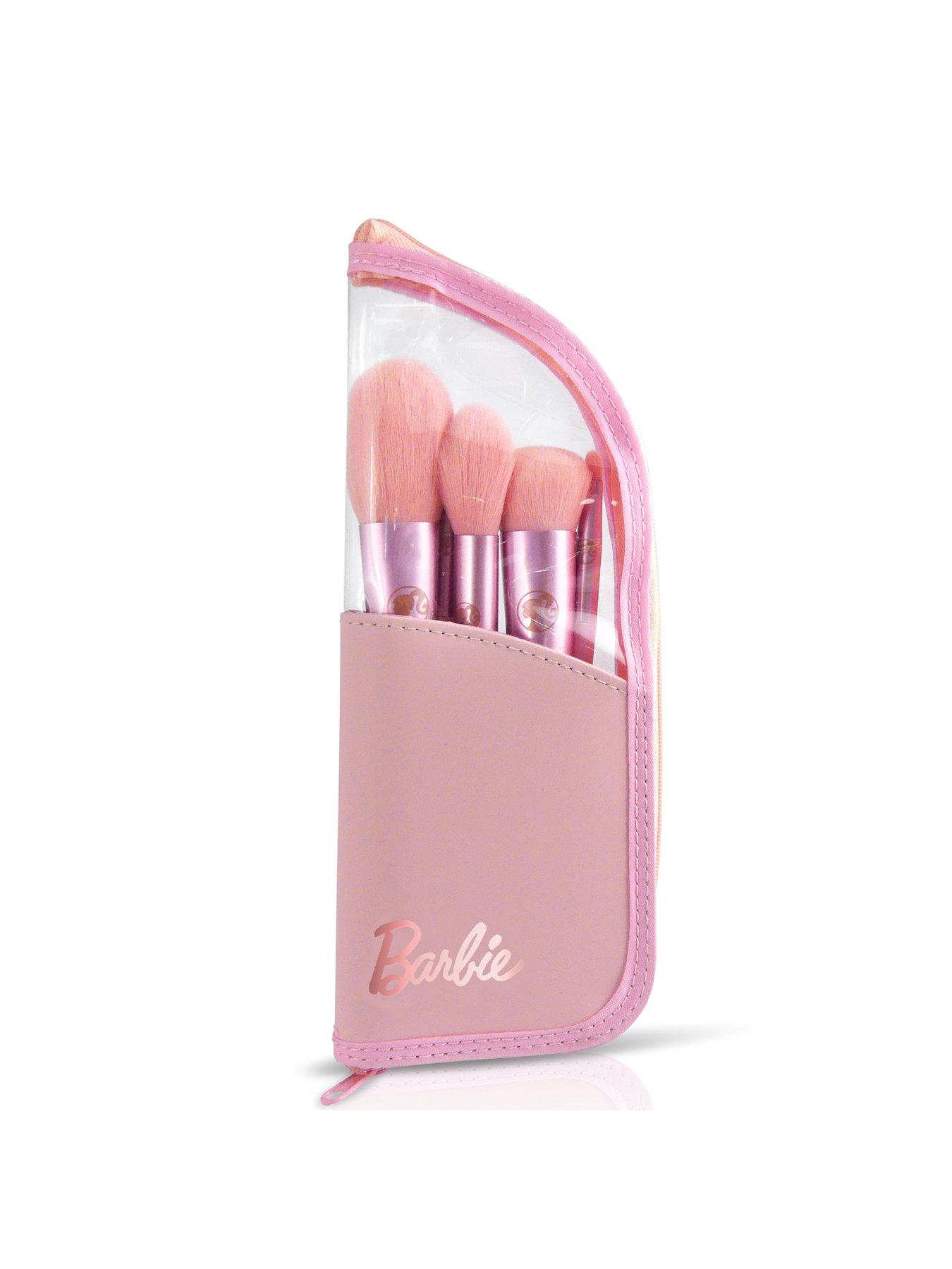 Barbie Make-up-Pinsel-Set – 5 Pinsel In Pink Mit Reisetasche, Synthetische Borsten