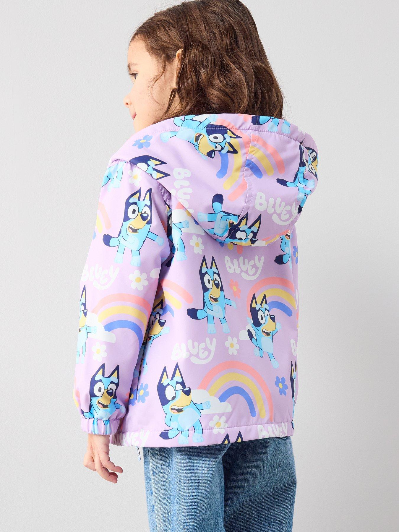 stillFront image of the-very-collection-bluey-rainbow-rain-mac-purple