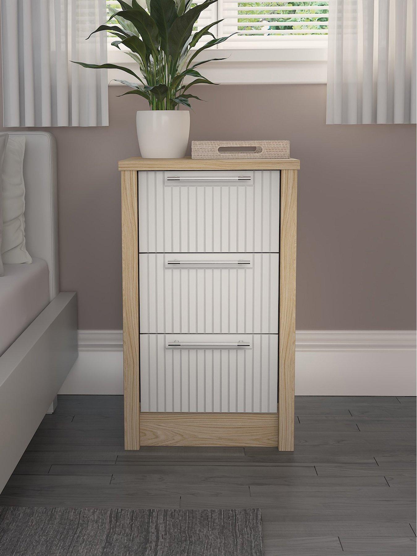 One Call Arvon Ready Assembled 3 Drawer Bedside Chest
