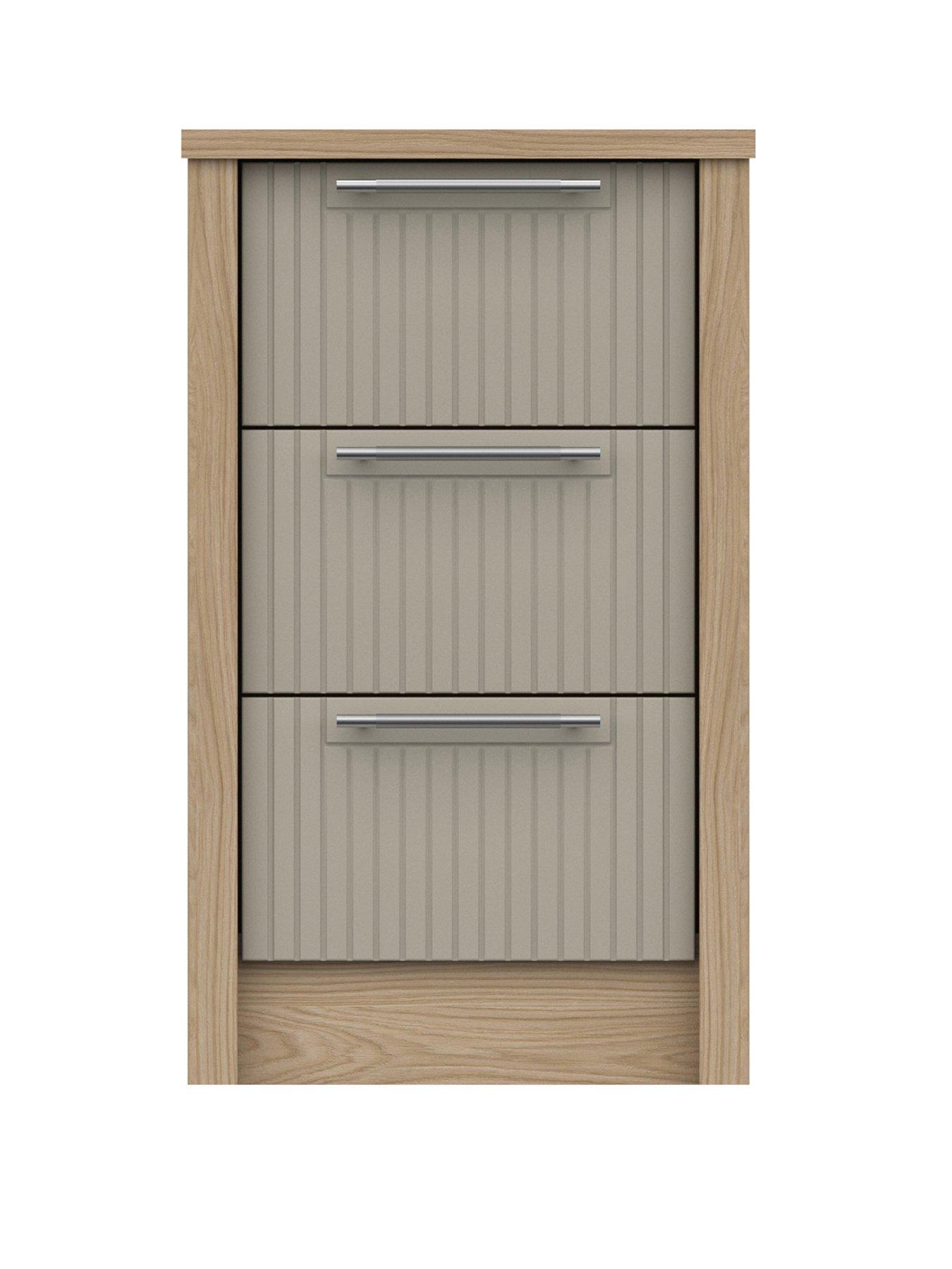 Image 2 of 4 of One Call Arvon&nbsp;Ready Assembled 3 Drawer Bedside Chest