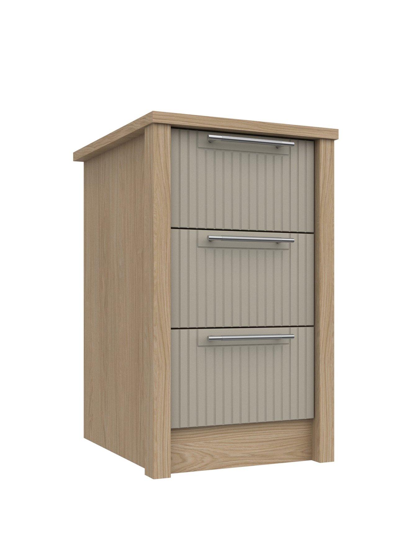 Image 3 of 4 of One Call Arvon&nbsp;Ready Assembled 3 Drawer Bedside Chest