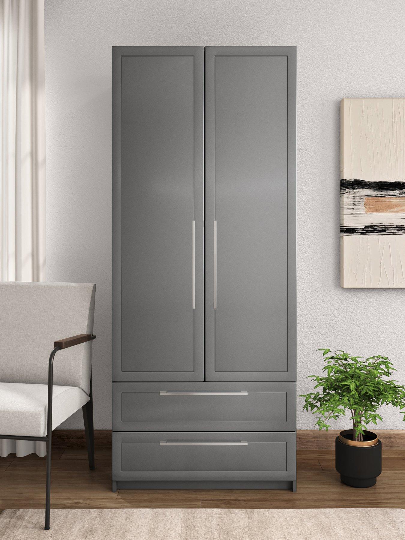 One Call Sinai Ready Assembled 2 Door Combi Wardrobe