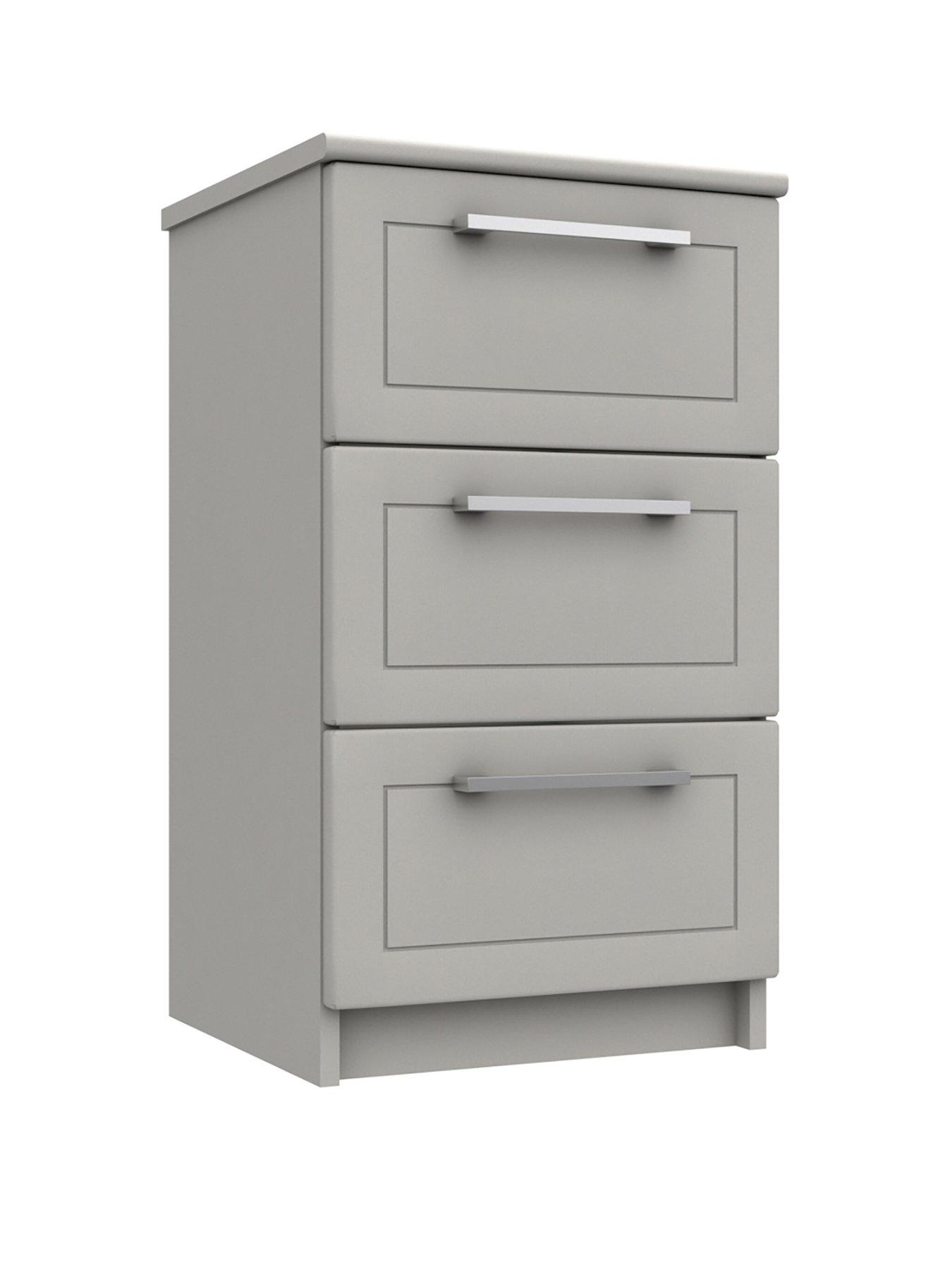 stillFront image of one-call-sinai-ready-assembled-3-drawer-bedside-chest