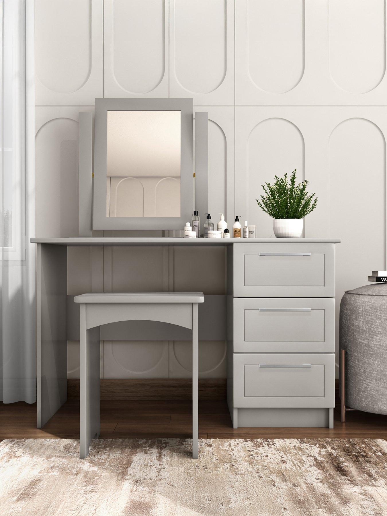 One Call Sinai Ready Assembled Dressing Table, Mirror And Stool