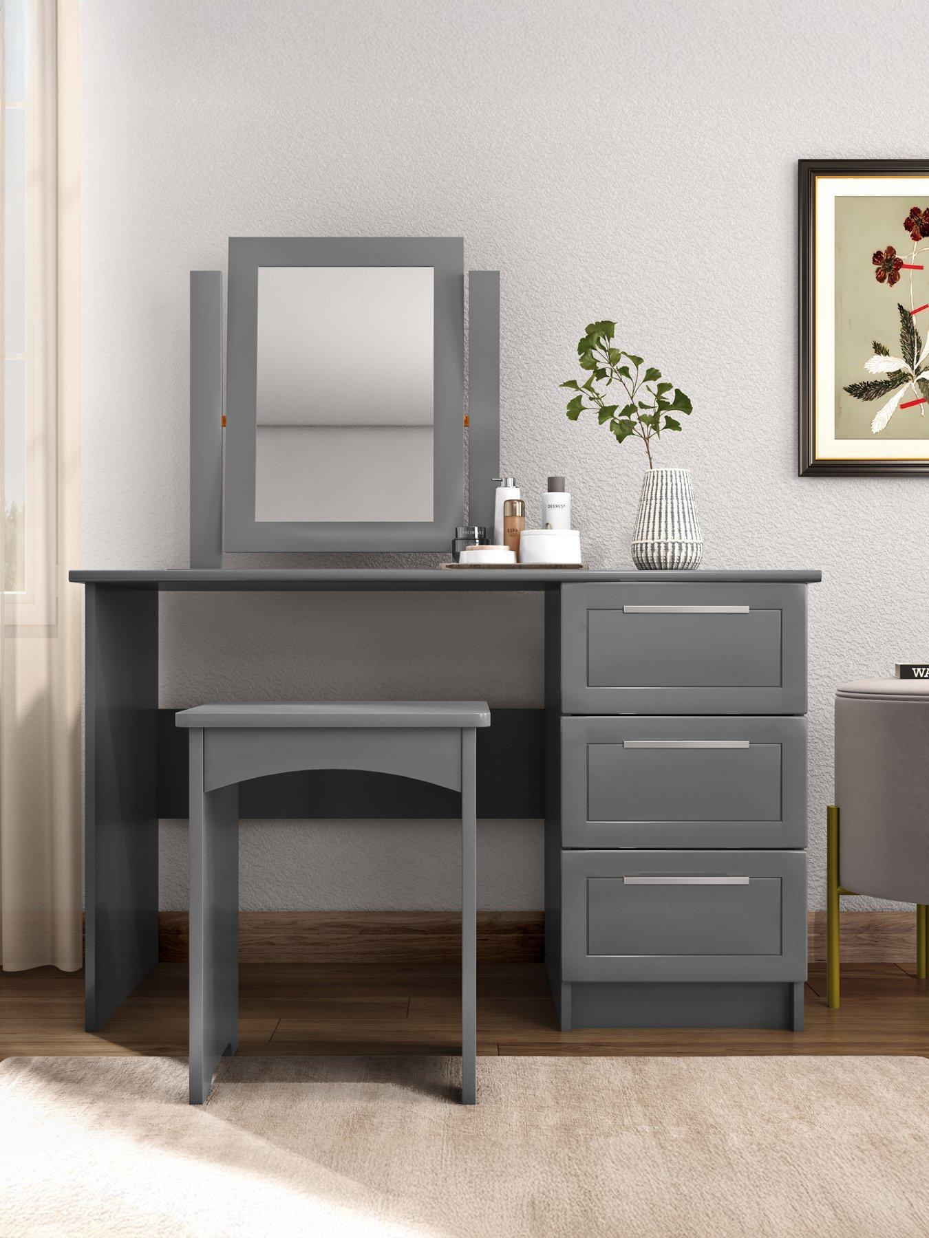 One Call Sinai Ready Assembled Dressing Table, Mirror And Stool