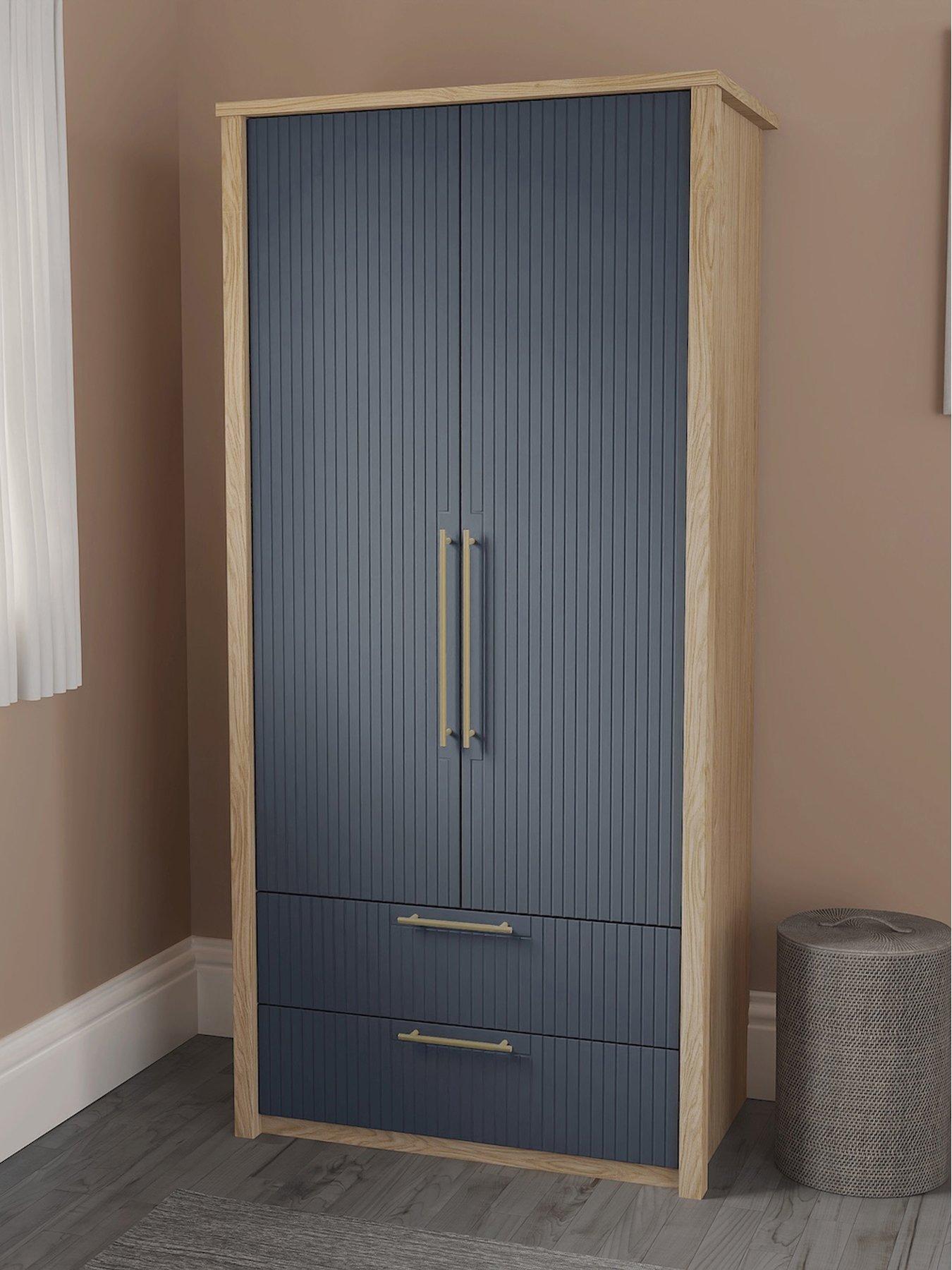 One Call Arvon Ready Assembled 2 Door Combi Wardrobe