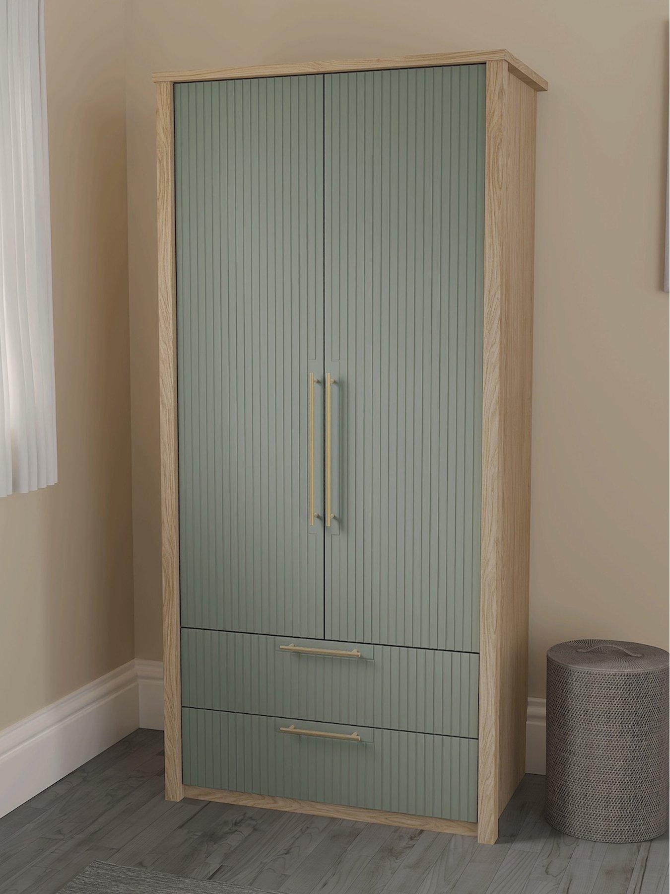 One Call Arvon Ready Assembled 2 Door Combi Wardrobe
