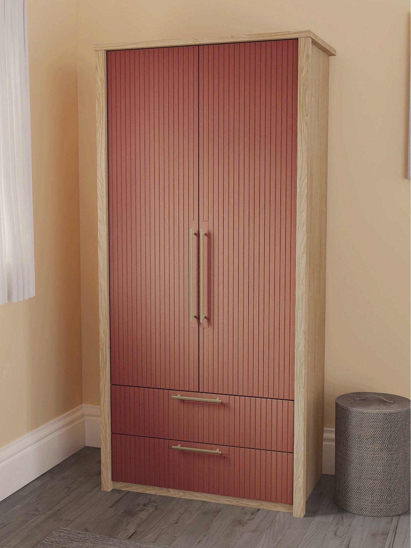 One Call Arvon Ready Assembled 2 Door Combi Wardrobe