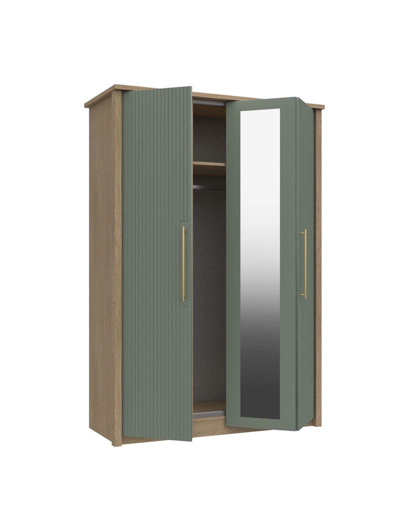 Image 3 of 3 of One Call Arvon Part Assembled&nbsp;3 Door Bifold Wardrobe With Mirror