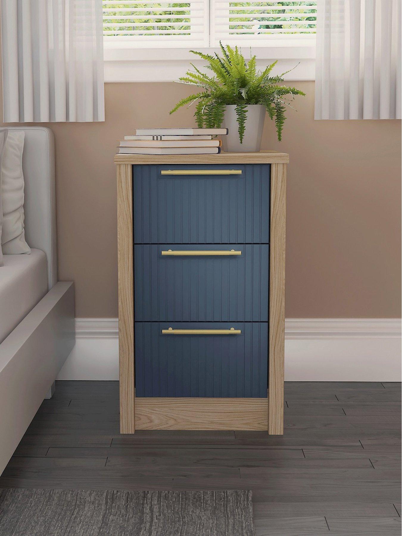 One Call Arvon Ready Assembled 3 Drawer Bedside Chest