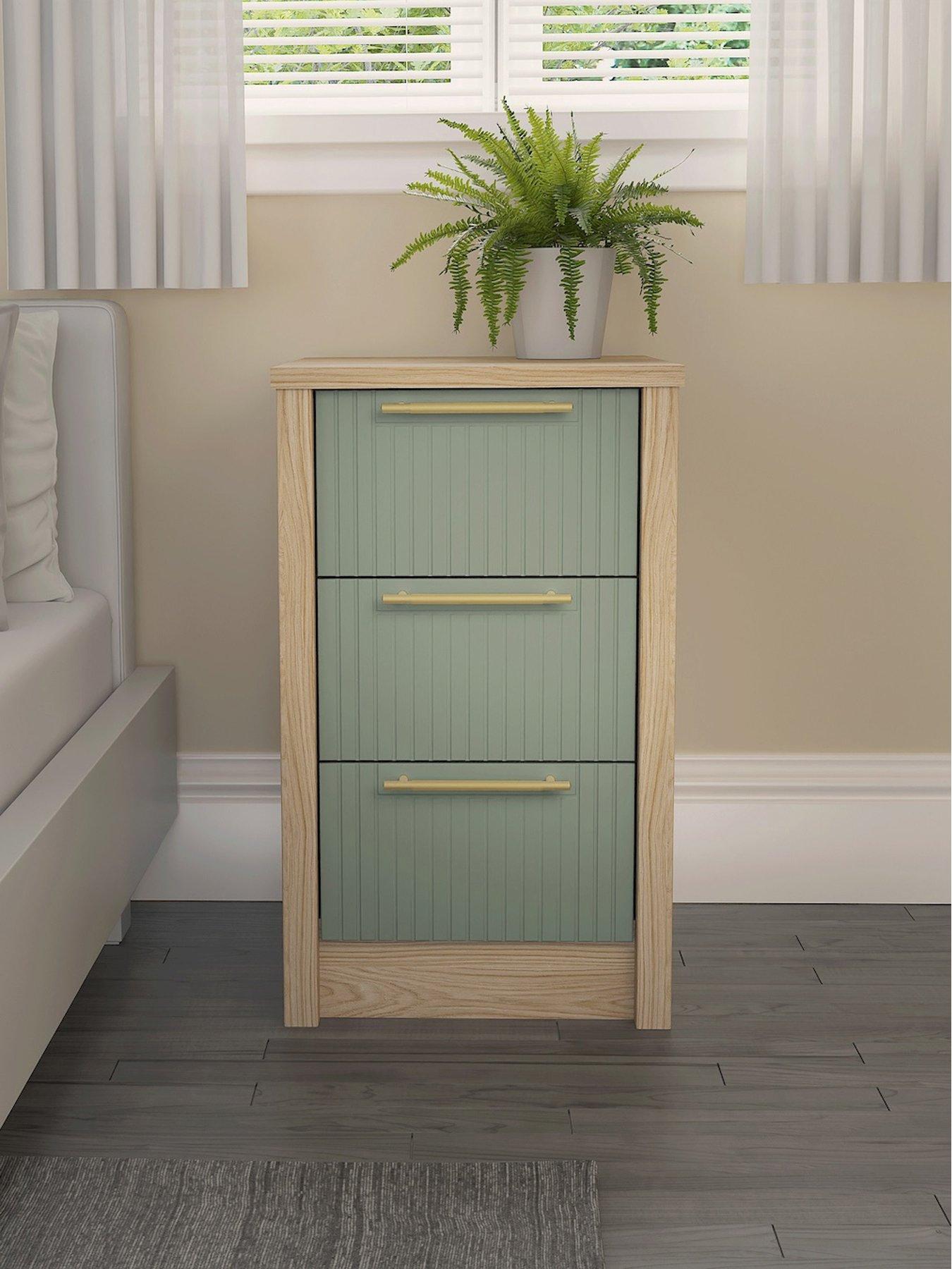undefined Arvon Ready Assembled 3 Drawer Bedside Chest