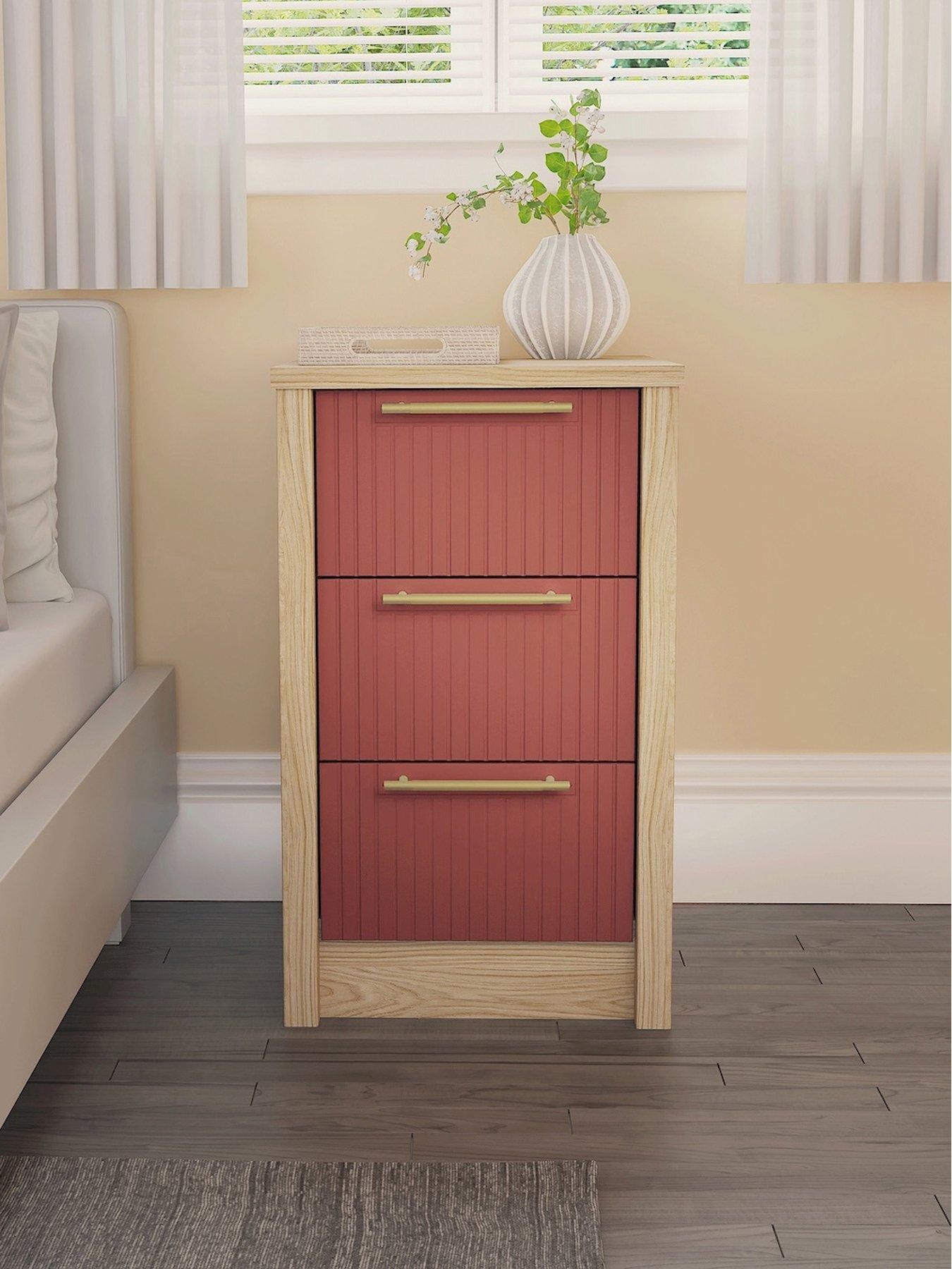 undefined Arvon Ready Assembled 3 Drawer Bedside Chest