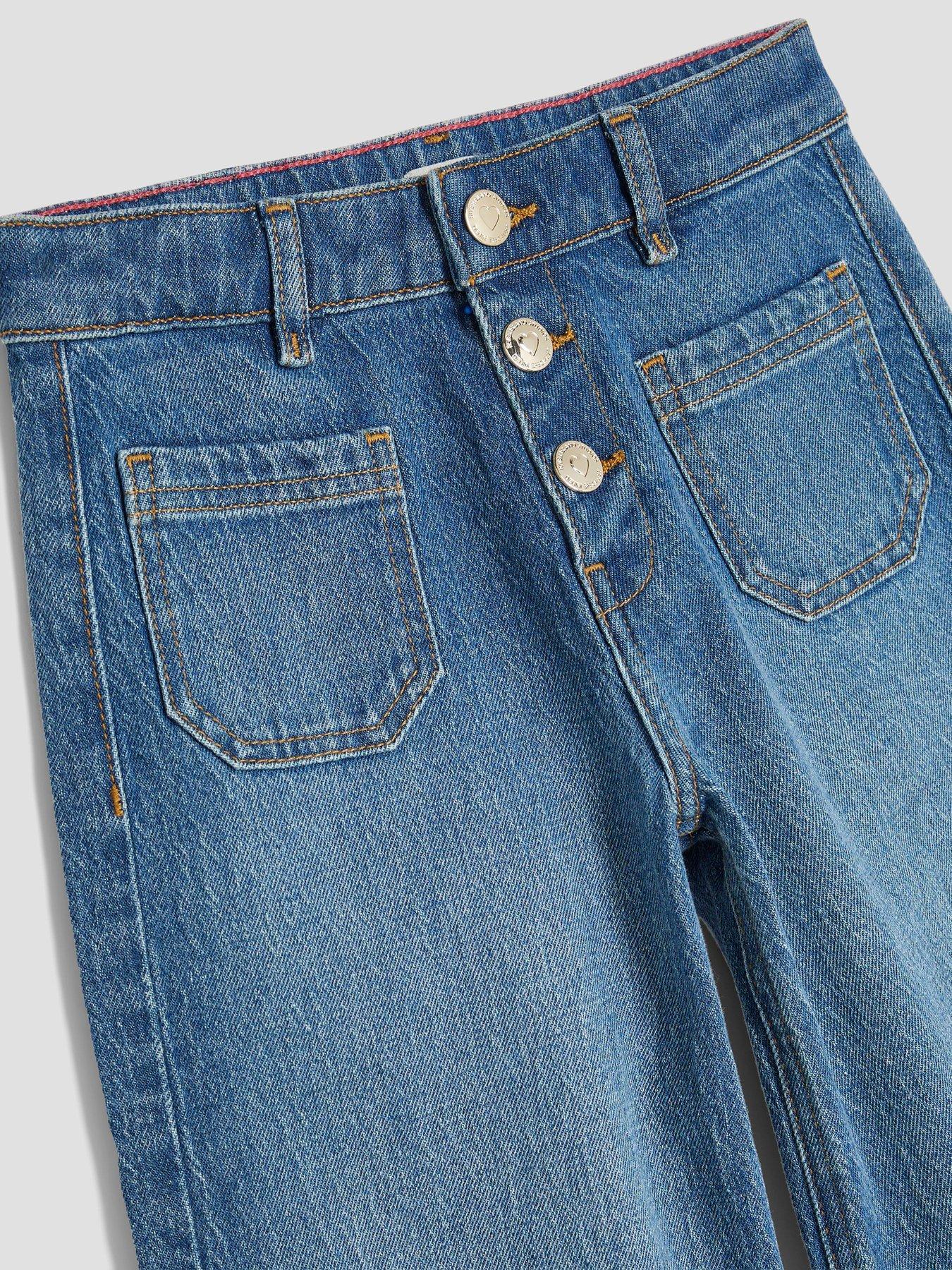  image of river-island-older-girls-wide-leg-front-pocket-jeans-blue