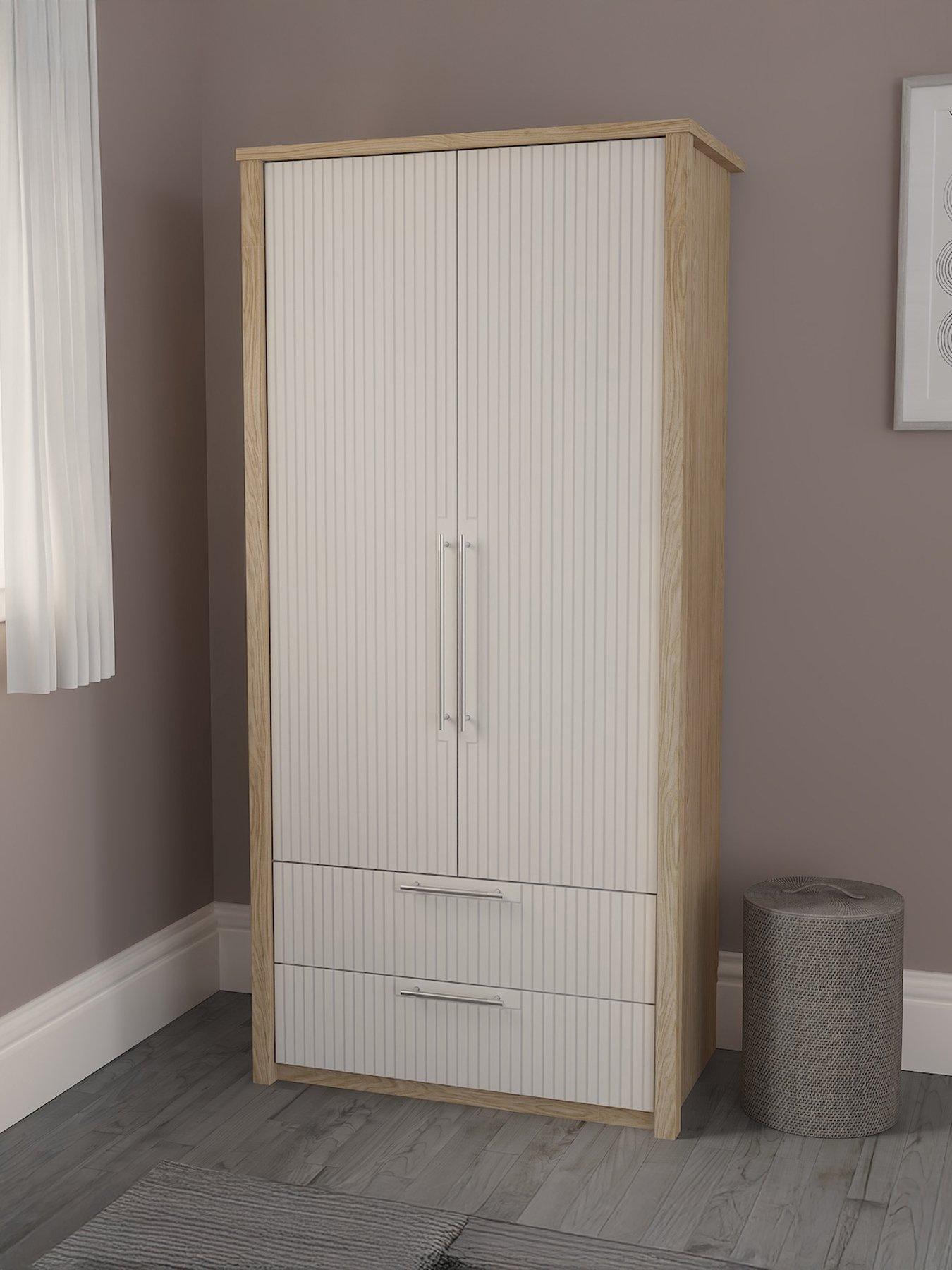 One Call Arvon Ready Assembled 2 Door Combi Wardrobe