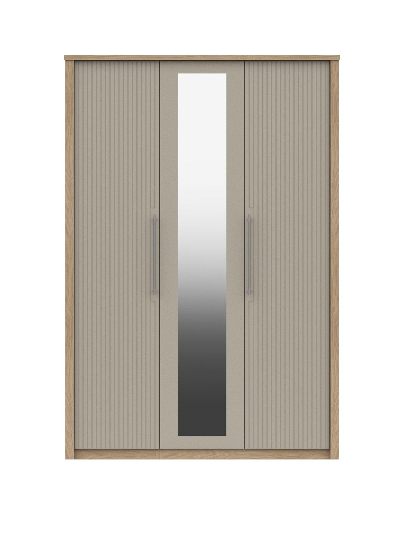 Image 2 of 4 of One Call Arvon Part Assembled&nbsp;3 Door Bifold Wardrobe With Mirror