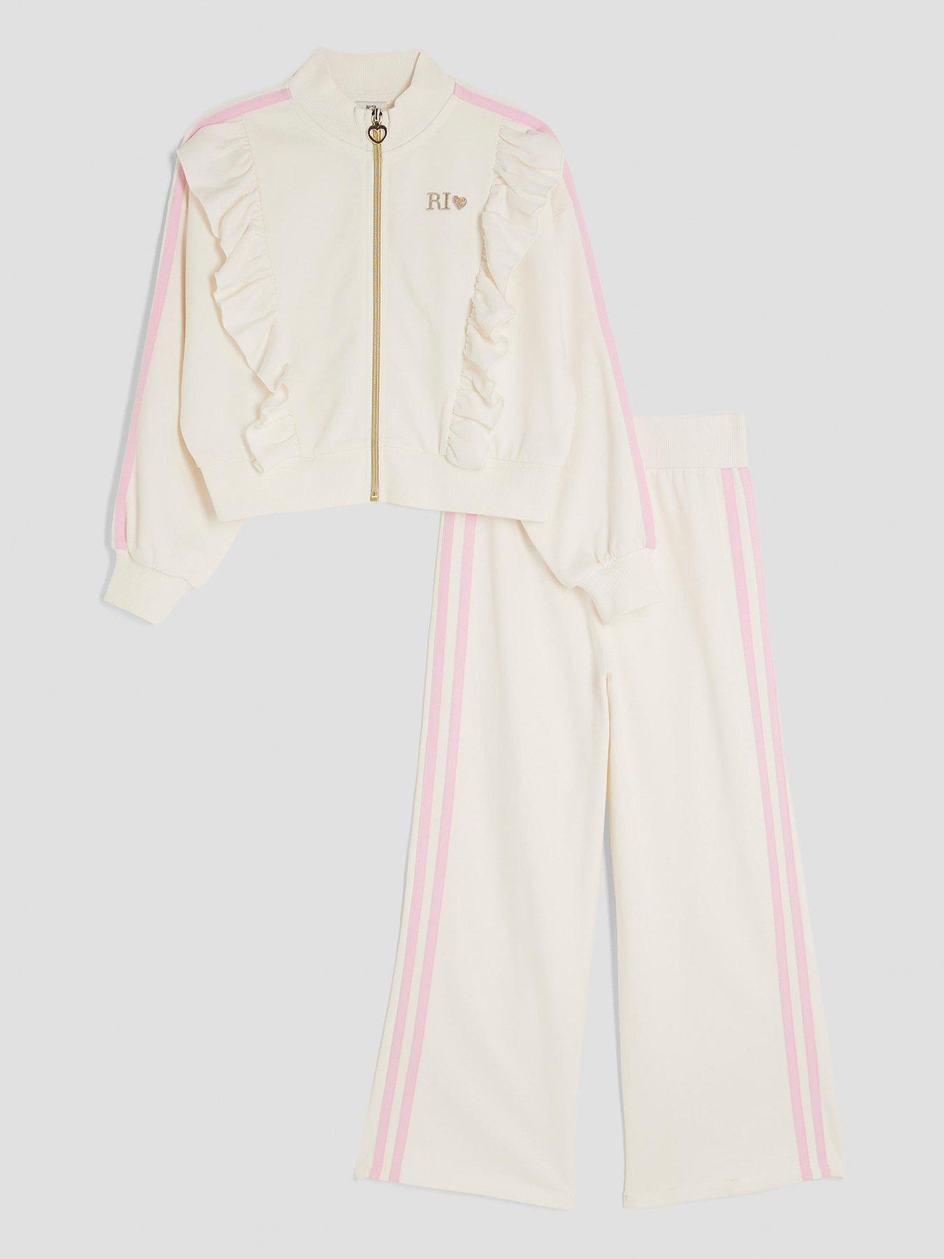 undefined Older Girls Frill Tracksuit Set - Cream