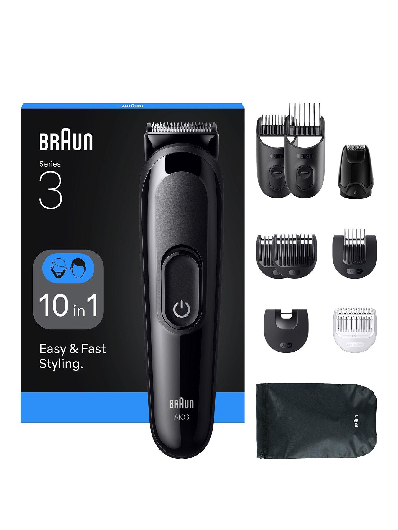 Braun All-in-One Series 3, 10in1 Grooming Kit, 14 Lengths, AIO3560, Black