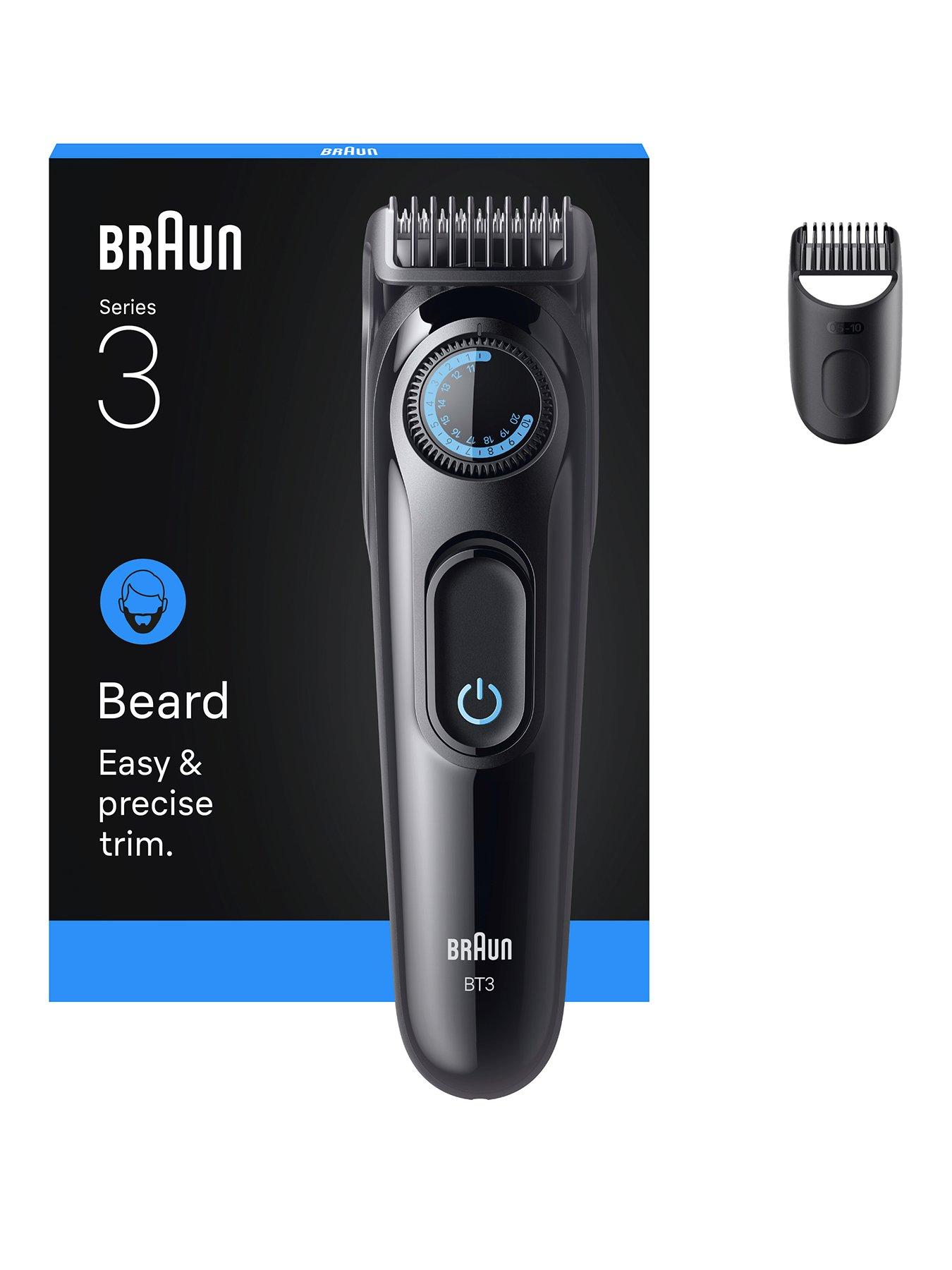 Braun Beard Trimmer Series 3, +2 Styling Tools, 20 Lengths, BT3500, Black