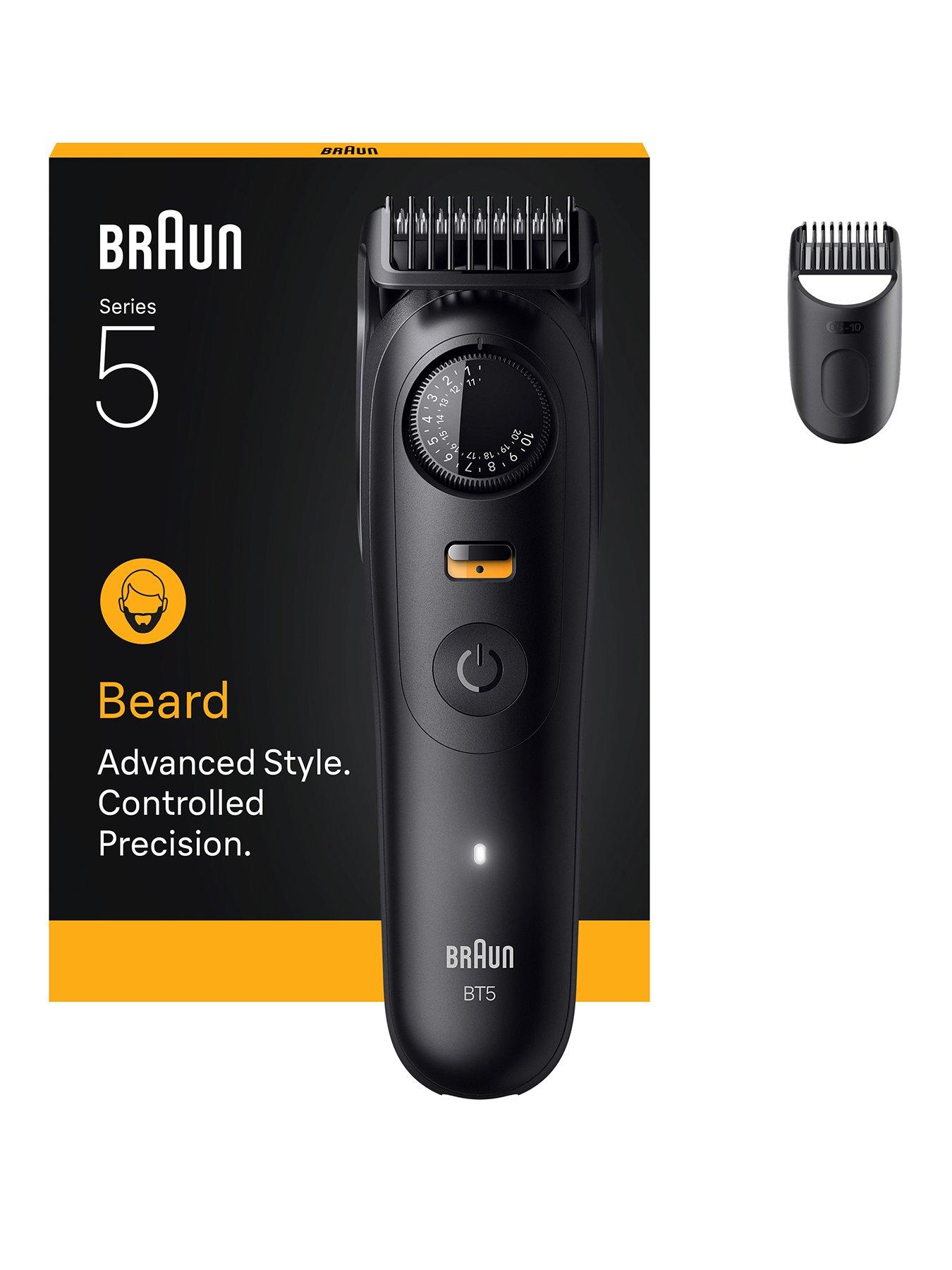 Braun Beard Trimmer Series 5, +2 Styling Tools, 20 Lengths, BT5500, Black