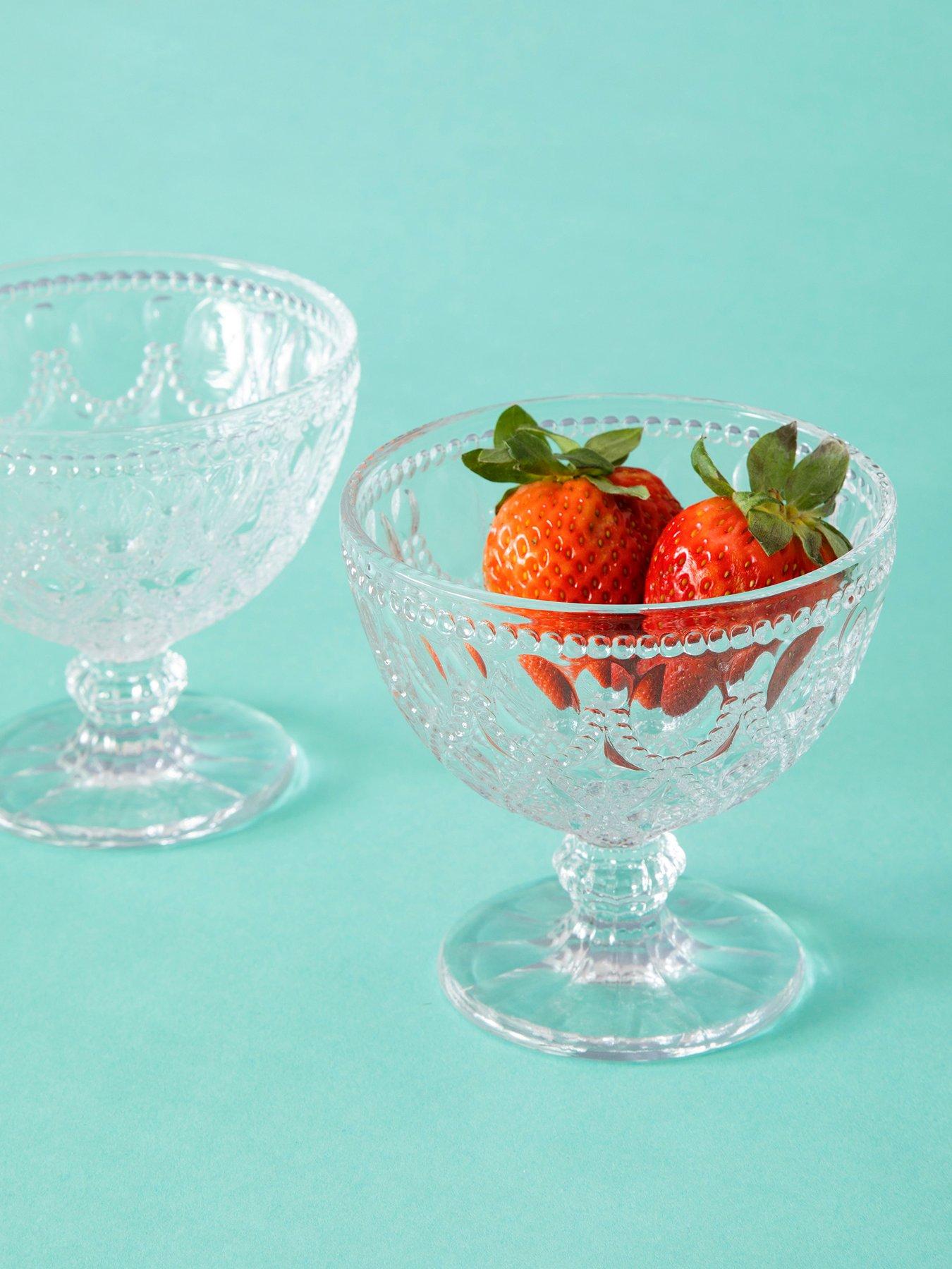 undefined Set Of Two Fleur Clear Glass Sundae Dishes