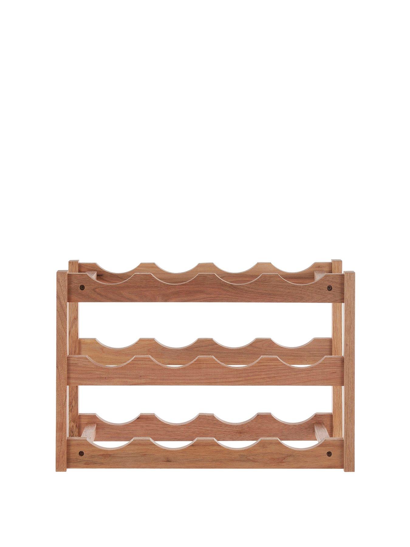Image 2 of 5 of Interiors By Premier Arla 3 Tier Walnut Wood Wine Rack