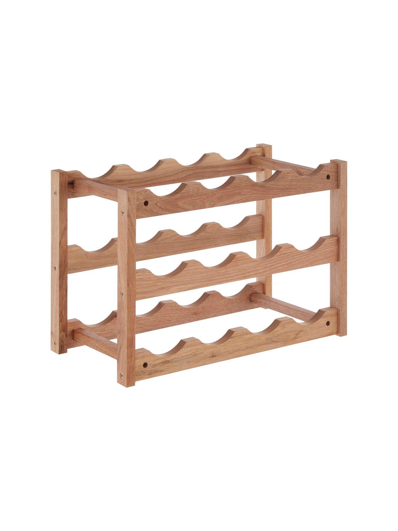 Image 3 of 5 of Interiors By Premier Arla 3 Tier Walnut Wood Wine Rack