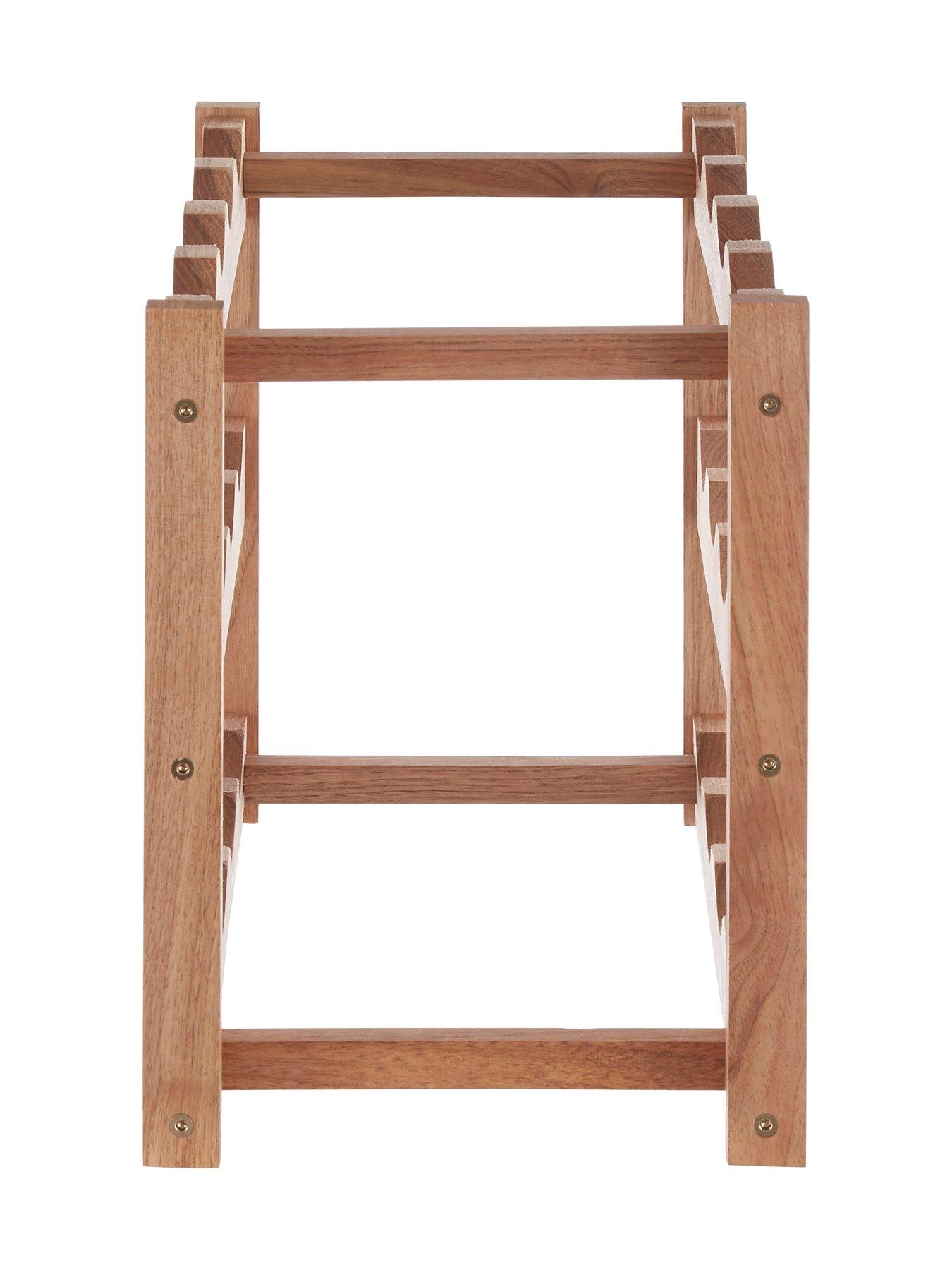 Image 4 of 5 of Interiors By Premier Arla 3 Tier Walnut Wood Wine Rack