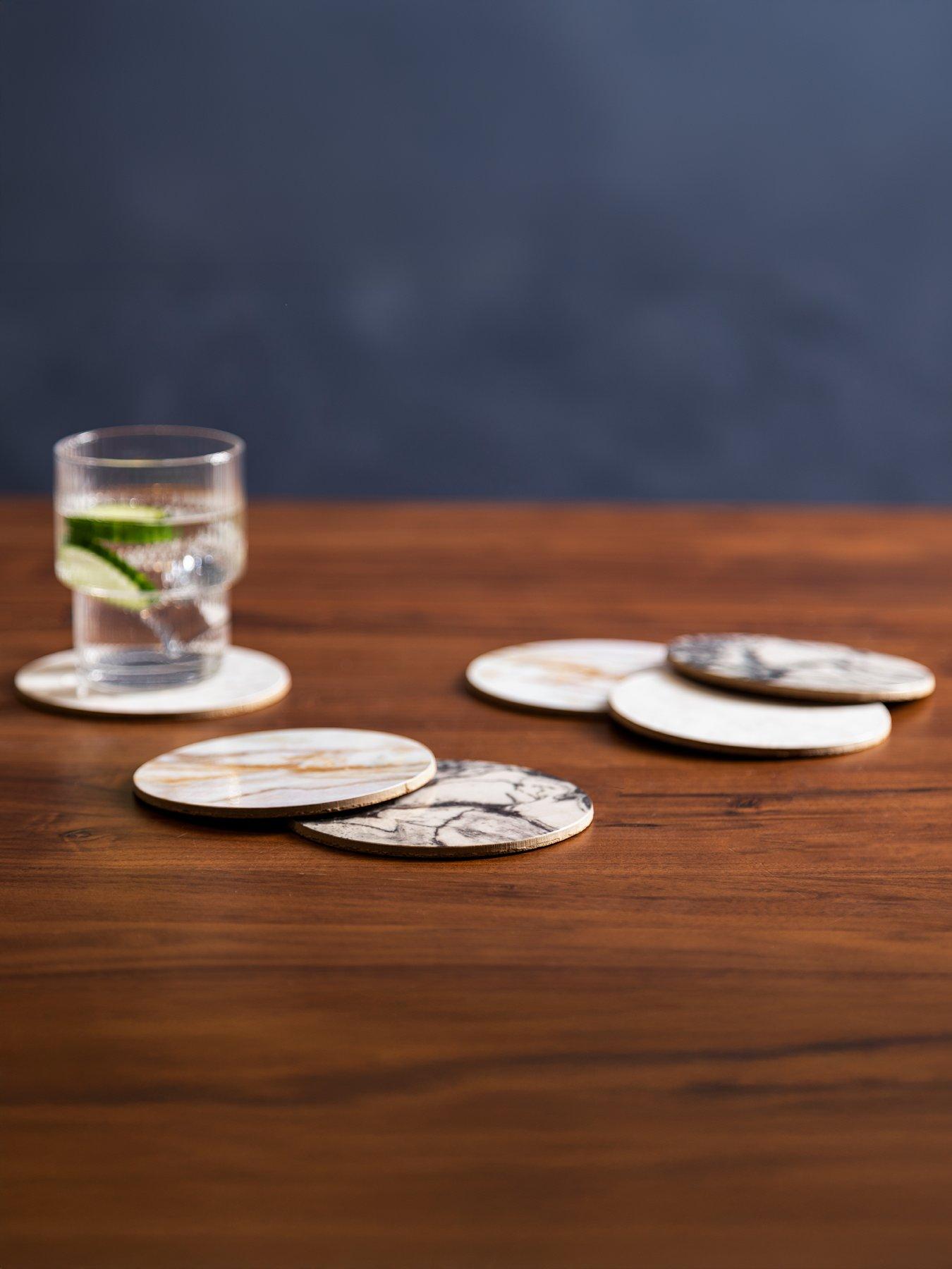 undefined Mimo  6pc Marble Effect Assorted Cork Coasters