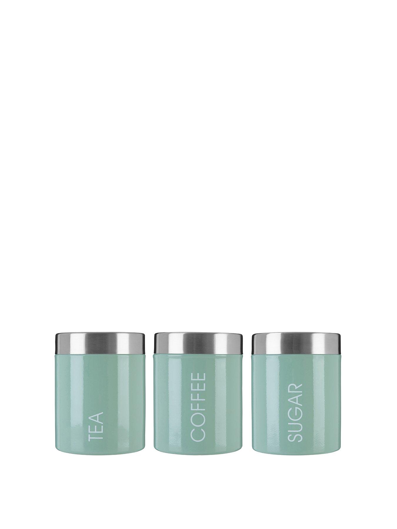stillFront image of interiors-by-premier-liberty-set-of-3-pistachio-enamel-canisters