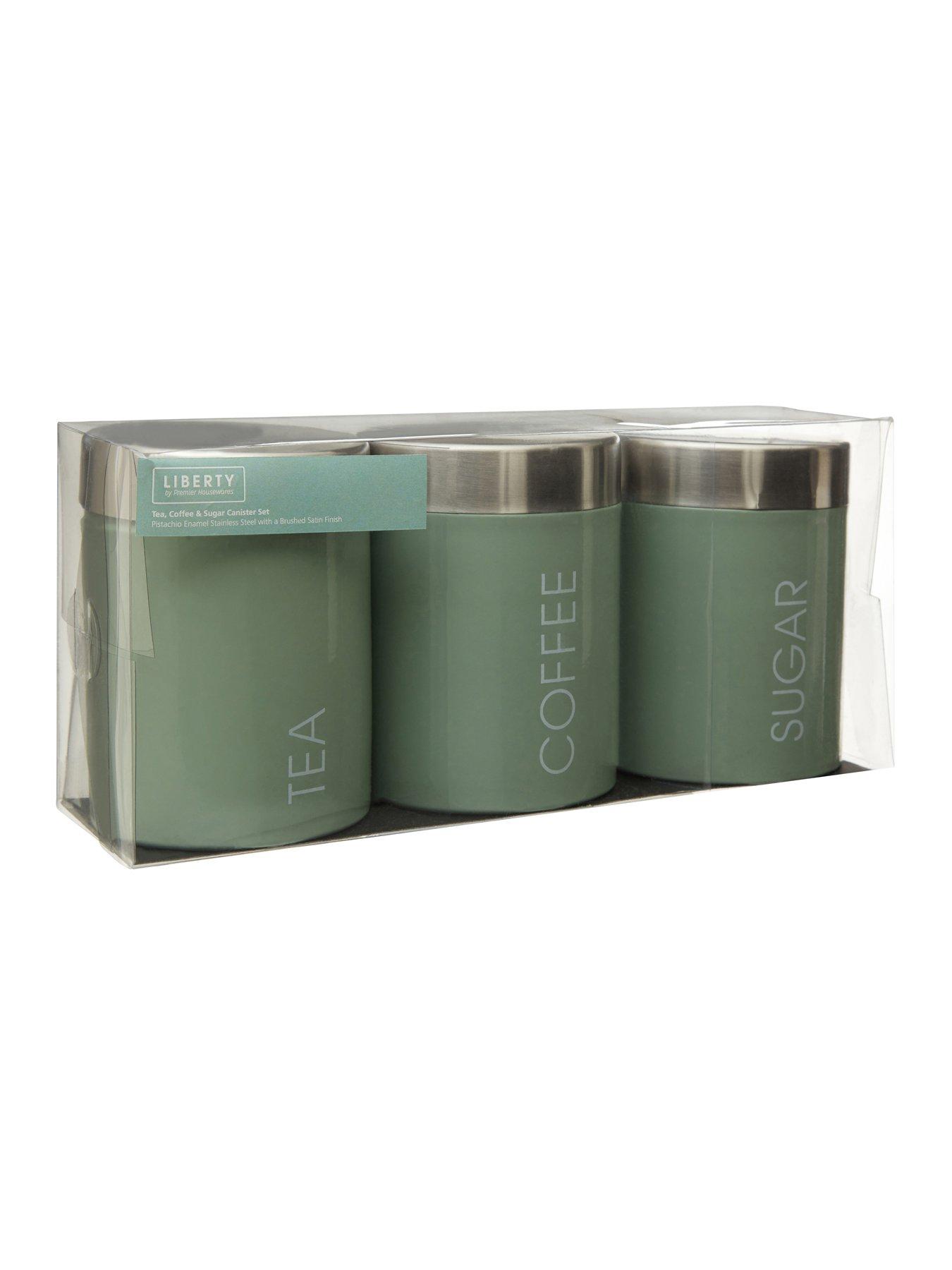  image of interiors-by-premier-liberty-set-of-3-pistachio-enamel-canisters