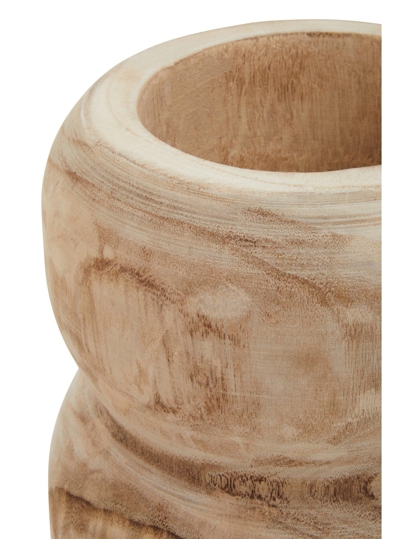 Image 6 of 6 of Interiors By Premier Arlo Natural Wooden Vase