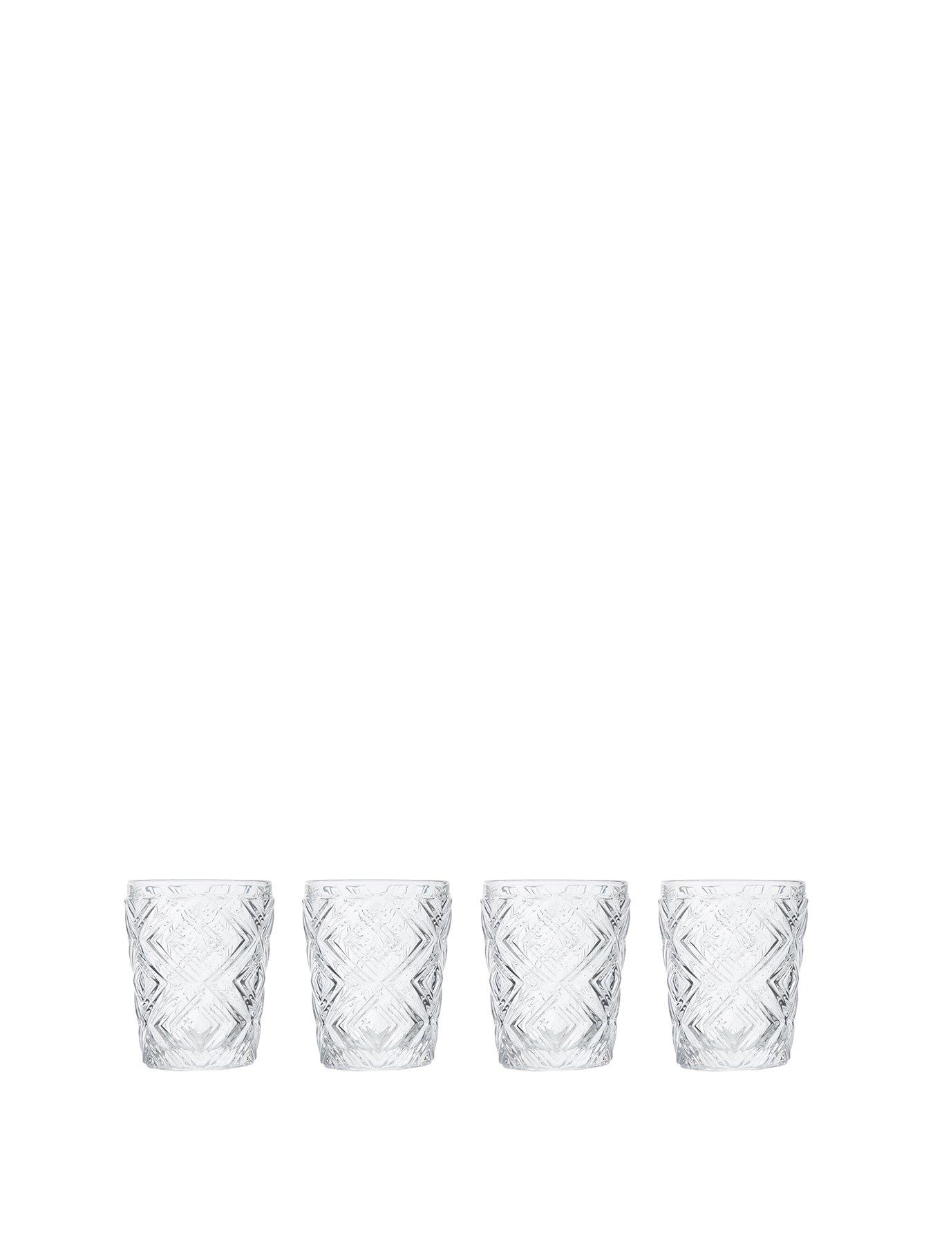 Image 2 of 4 of Interiors By Premier Fleur Set Of Four Clear Glass Tumblers
