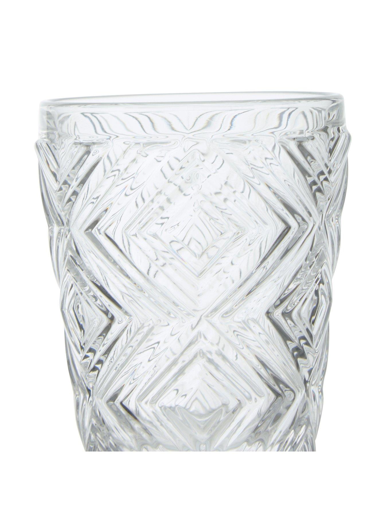 Image 3 of 4 of Interiors By Premier Fleur Set Of Four Clear Glass Tumblers