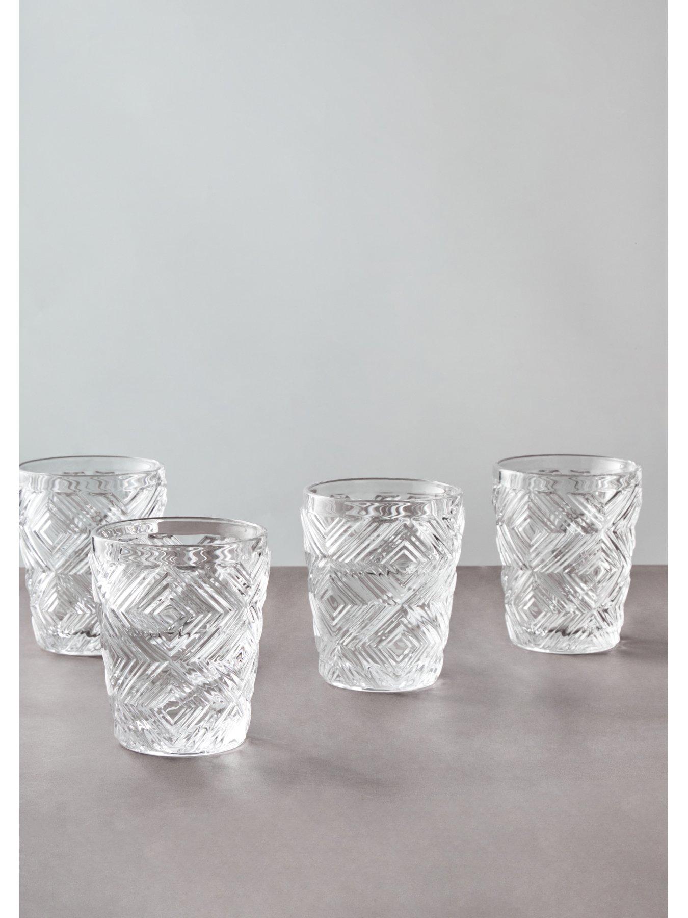 Image 4 of 4 of Interiors By Premier Fleur Set Of Four Clear Glass Tumblers